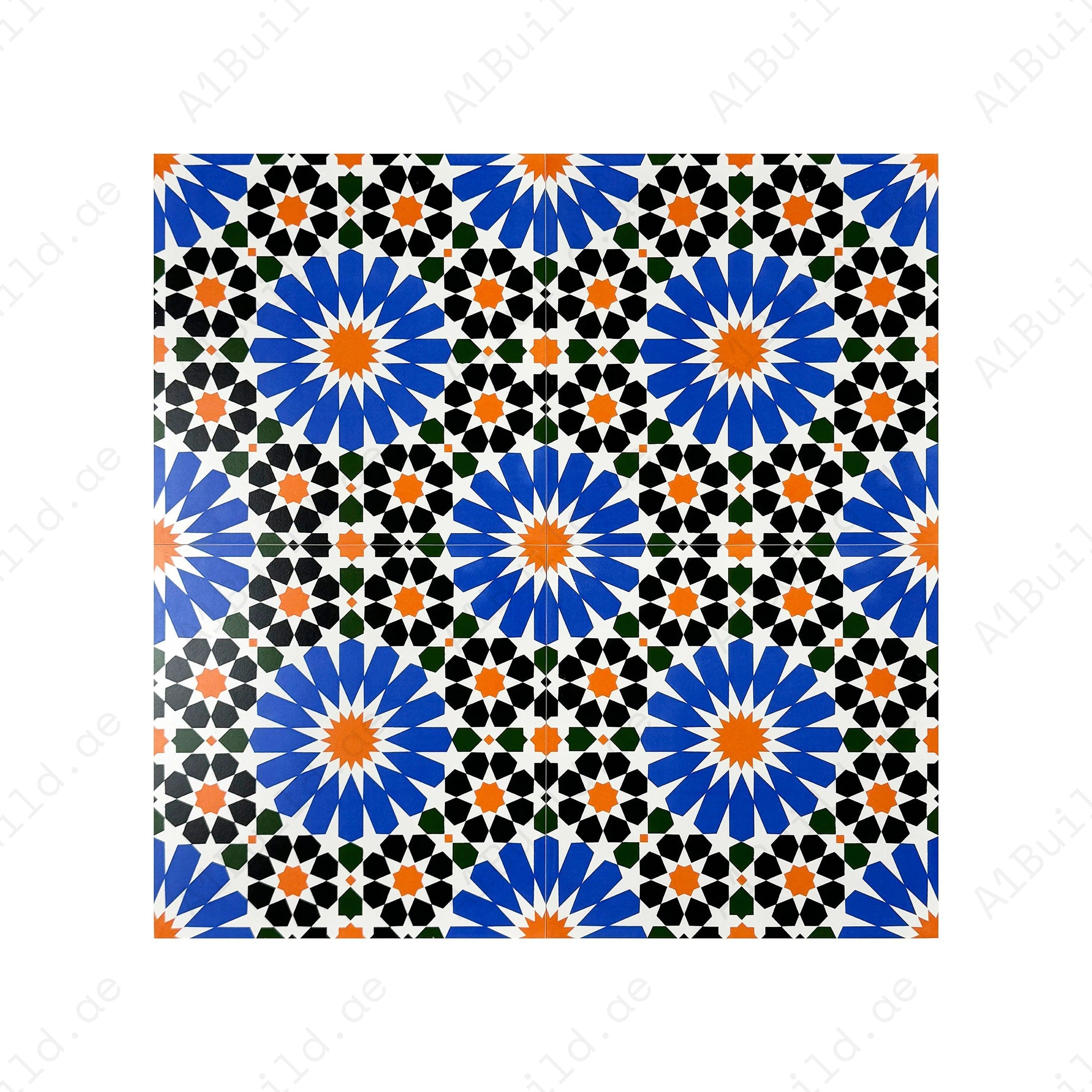 Sahara Splendor Moroccan Matte Ceramic Tile Pattern 303 – Premium ceramic tile with a matte finish, ideal for stylish walls, floors, kitchens, and bathrooms.