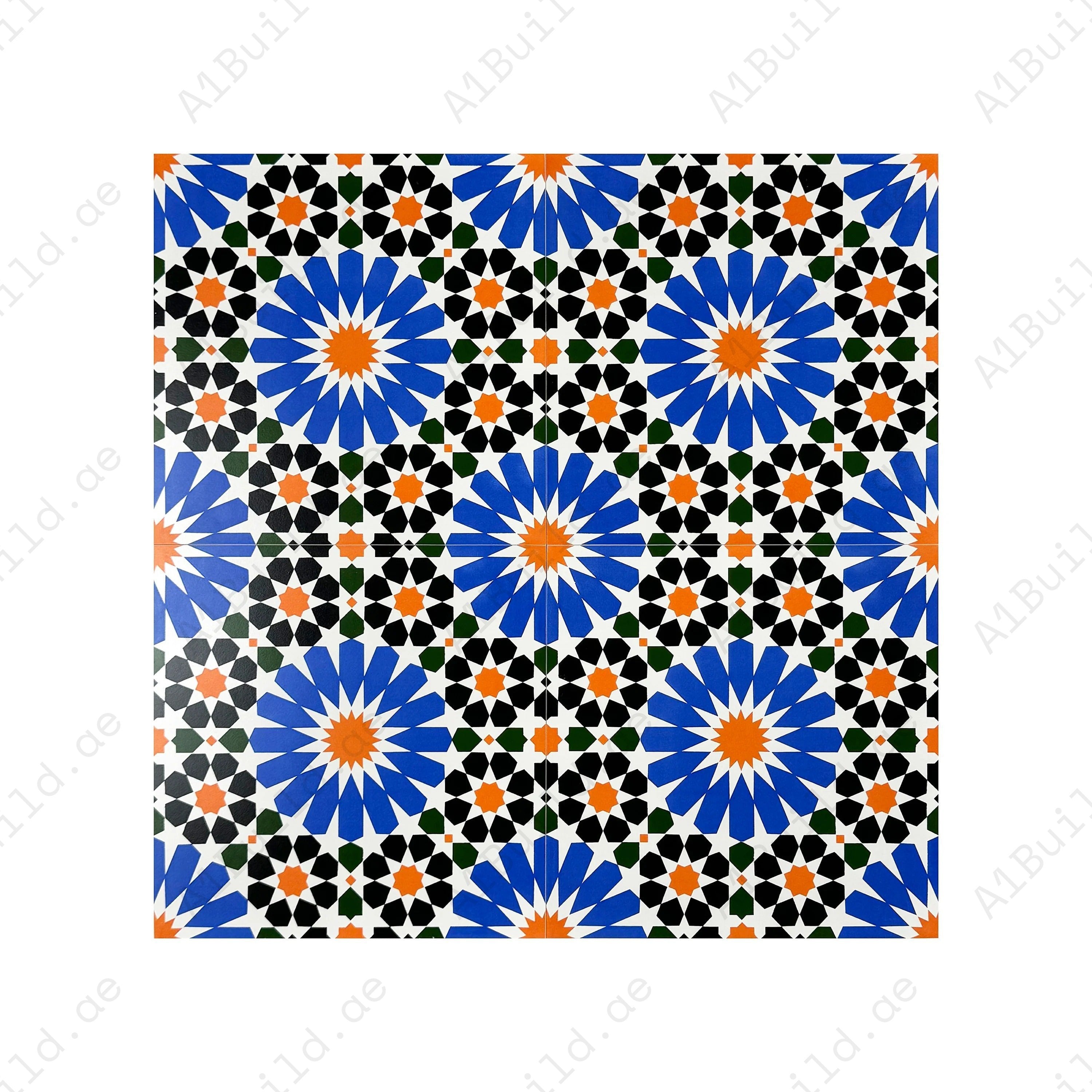 Sahara Splendor Moroccan Matte Ceramic Tile Pattern 303 – Premium ceramic tile with a matte finish, ideal for stylish walls, floors, kitchens, and bathrooms.