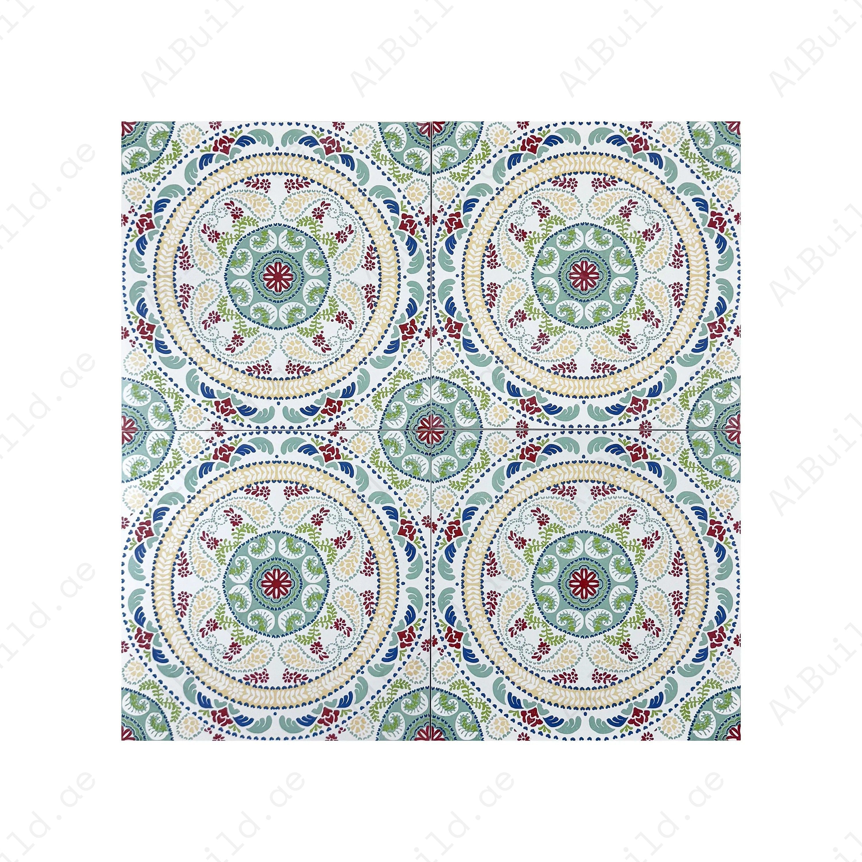 Sahara Splendor Moroccan Matte Ceramic Tile Pattern 305 – Premium ceramic tile with a matte finish, perfect for elegant walls, floors, kitchens, and bathrooms.