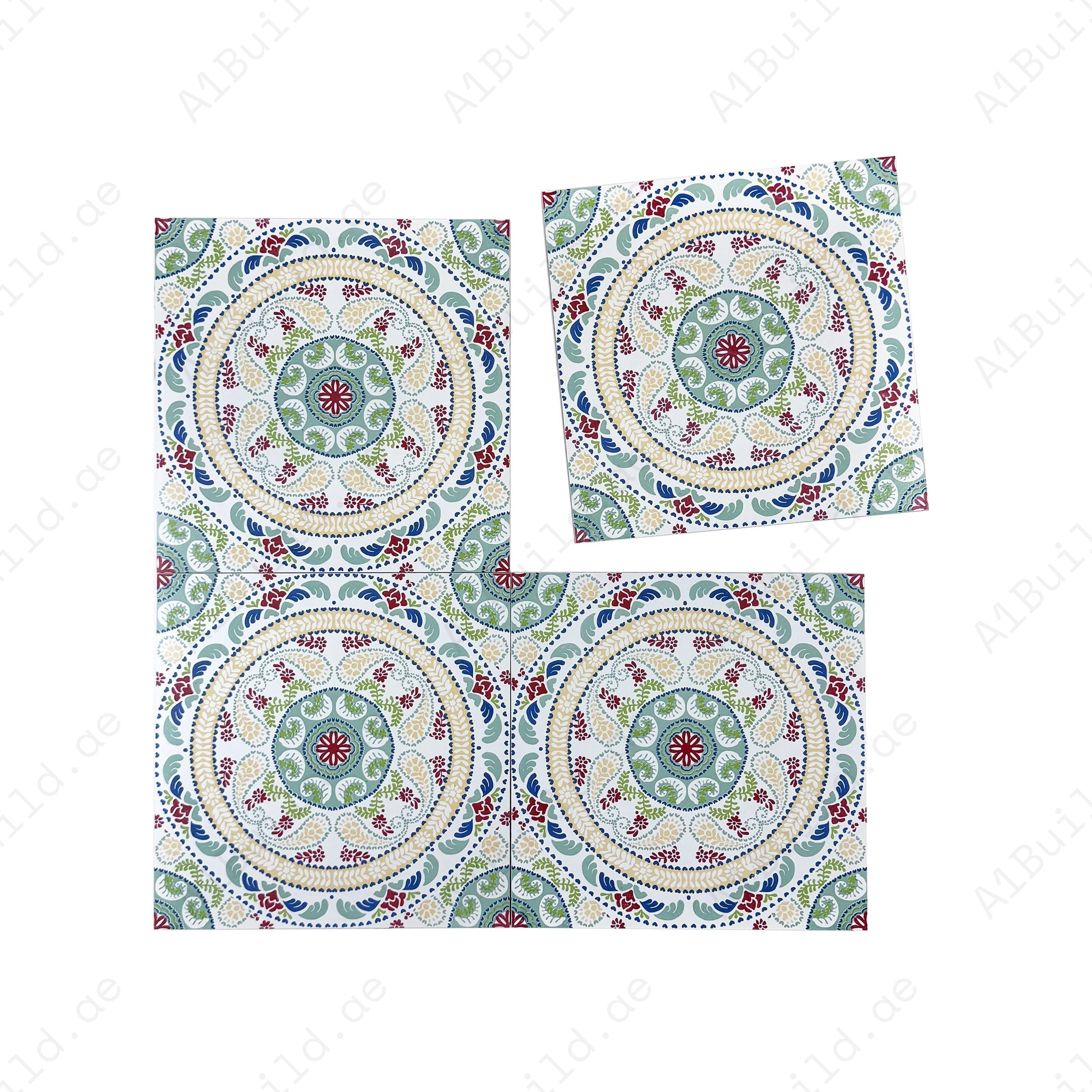 Sahara Splendor Moroccan Matte Ceramic Tile Pattern 305 – Premium ceramic tile with a matte finish, perfect for elegant walls, floors, kitchens, and bathrooms.