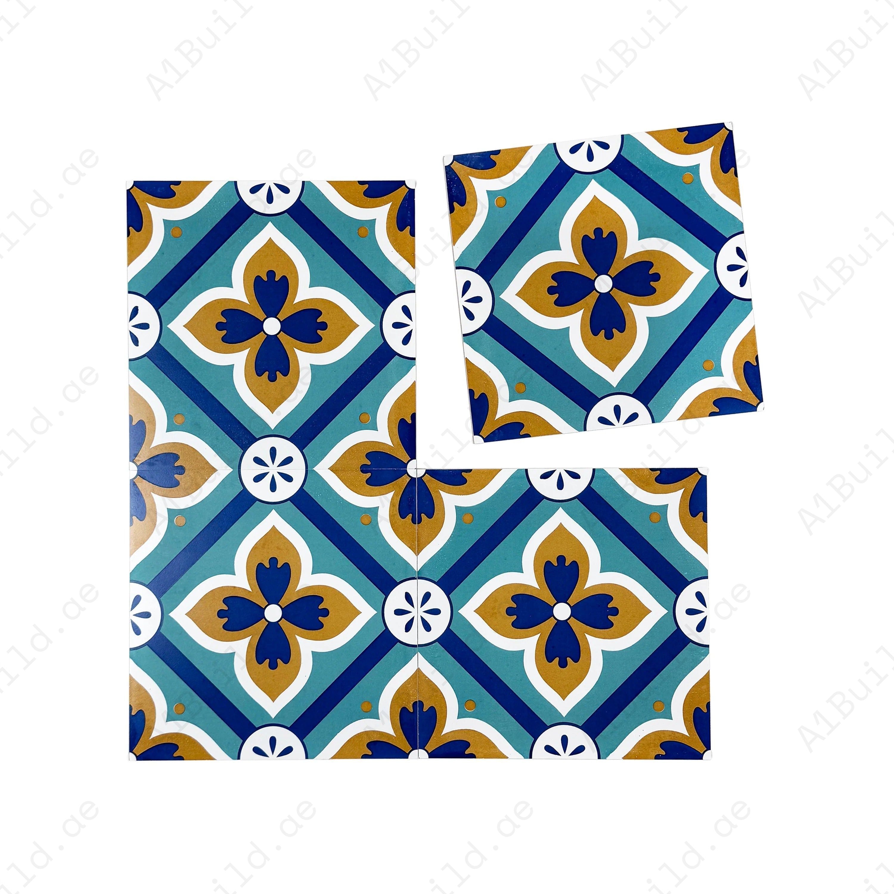 Sahara Splendor Moroccan Matte Ceramic Tile Pattern 308 – Premium ceramic tile with a matte finish, ideal for elegant walls, floors, kitchens, and bathrooms.