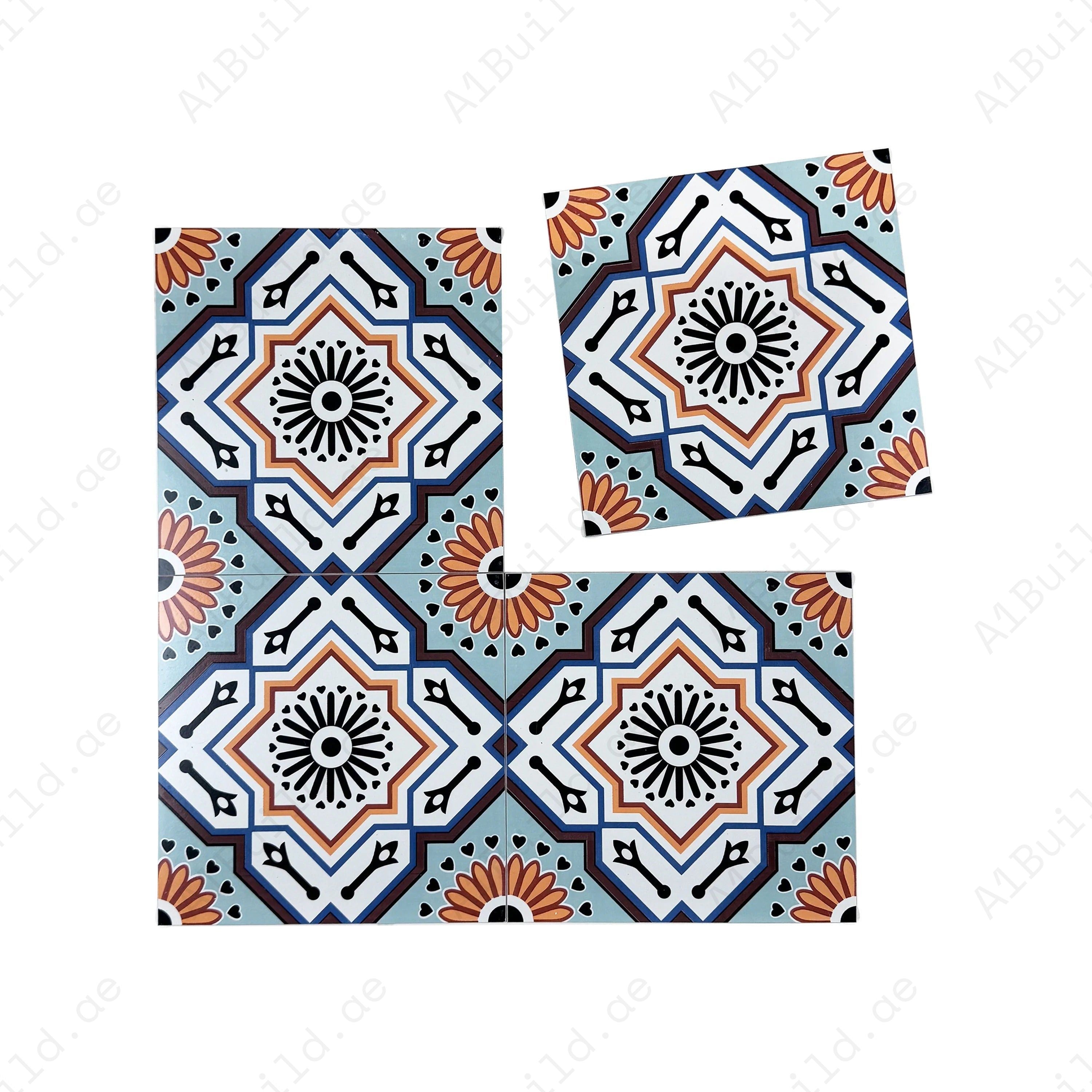 Sahara Splendor Moroccan Matte Ceramic Tile Pattern 310 – Premium ceramic tile with a matte finish, perfect for elegant walls, floors, kitchens, and bathrooms.