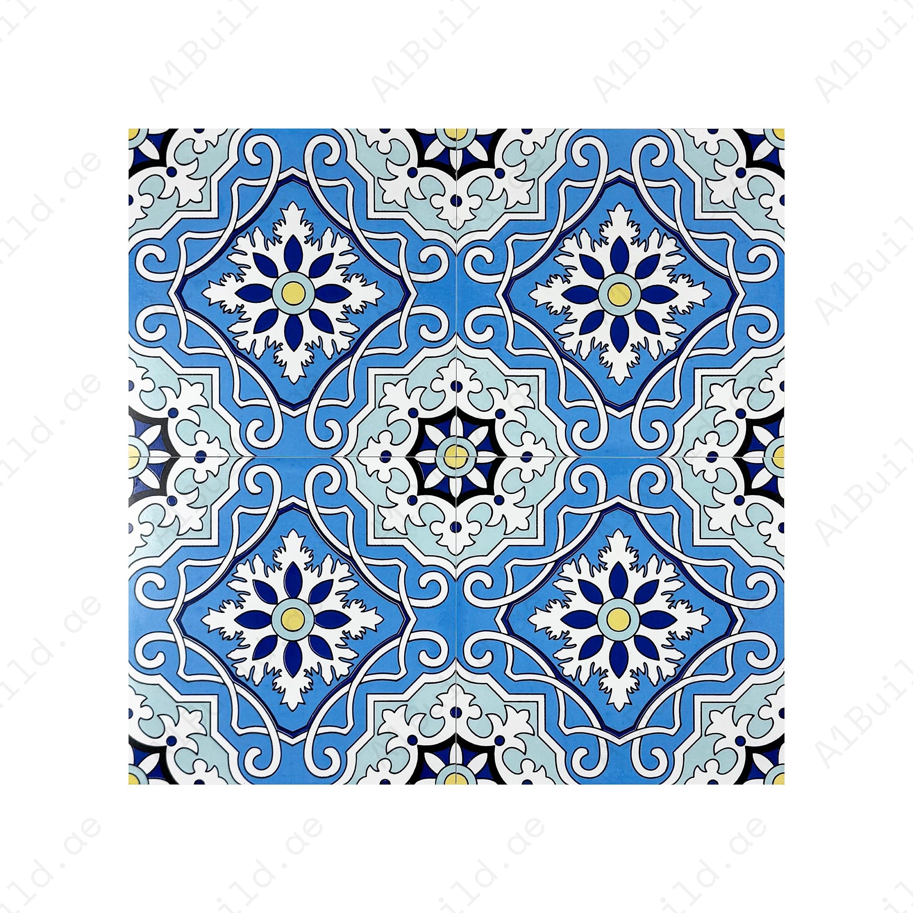 Sahara Splendor Moroccan Matte Ceramic Tile Pattern 314 – Premium ceramic tile with a matte finish, ideal for stylish walls, floors, kitchens, and bathrooms.