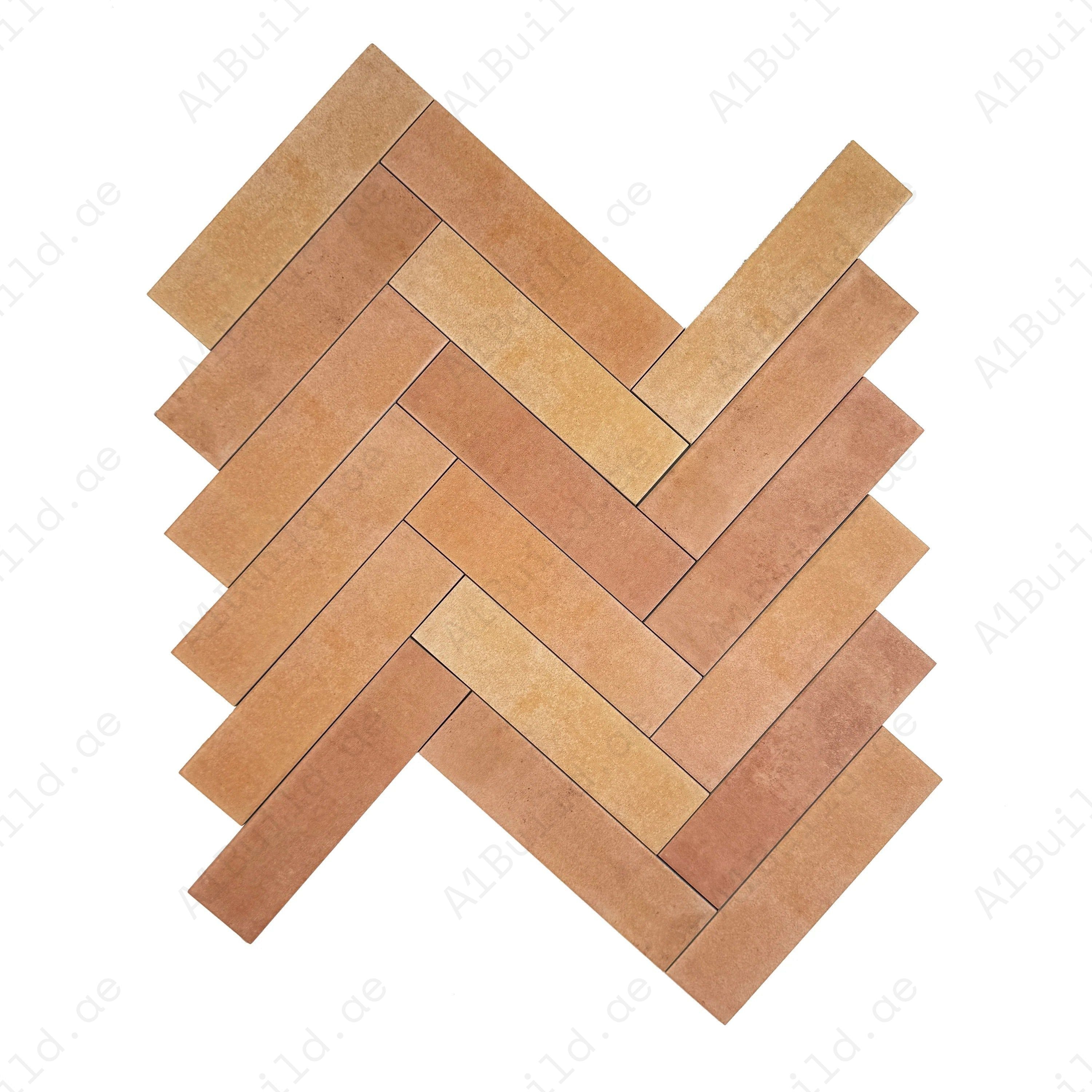 Sandy Brown & Peachpuff Matte Porcelain Tile – Durable long-strip tile with a refined matte finish, perfect for walls, floors, kitchens, and modern interiors.