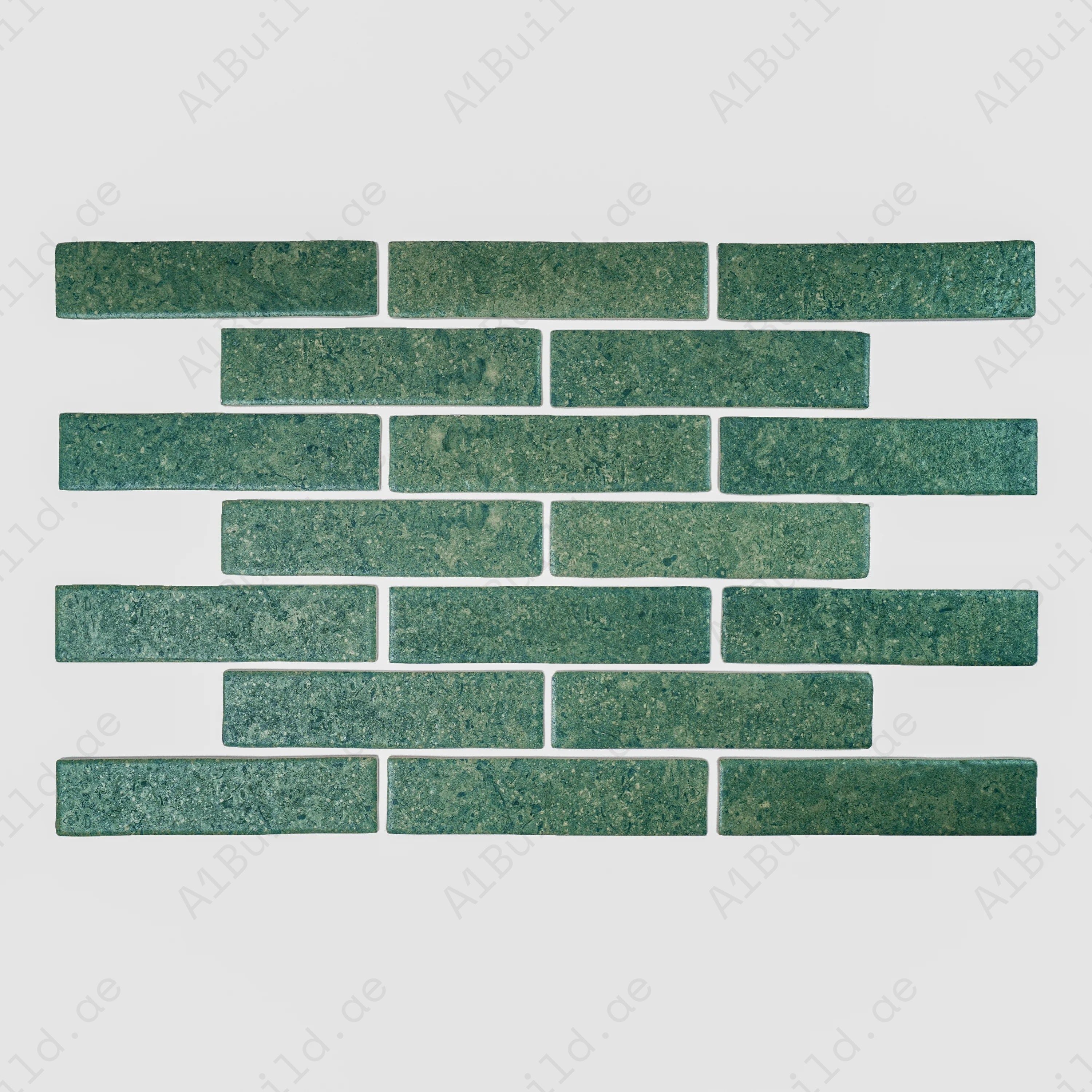 Sea green matte porcelain tiles with soft earthy tones. Durable, waterproof & scratch-resistant, perfect for walls, floors, backsplashes, and outdoor designs.