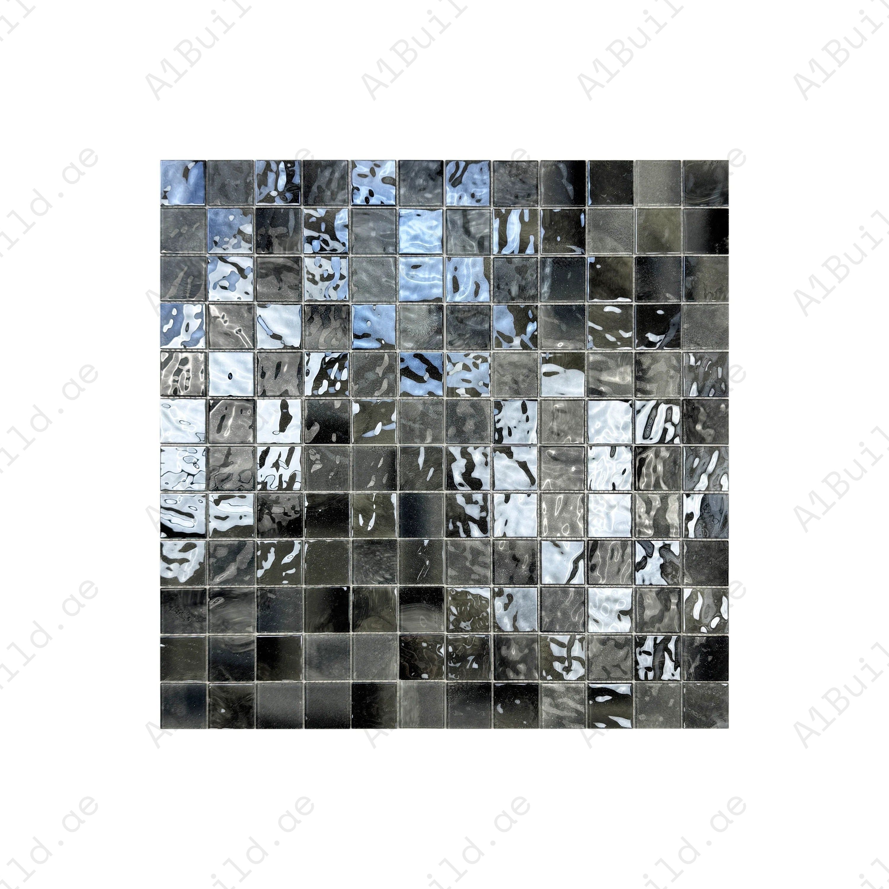 Seal Grey, Iron Grey & Black glass mosaic tile for pools, spas & walls. Durable, slip-resistant, eco-friendly, stylish & ideal for Dubai luxury projects.