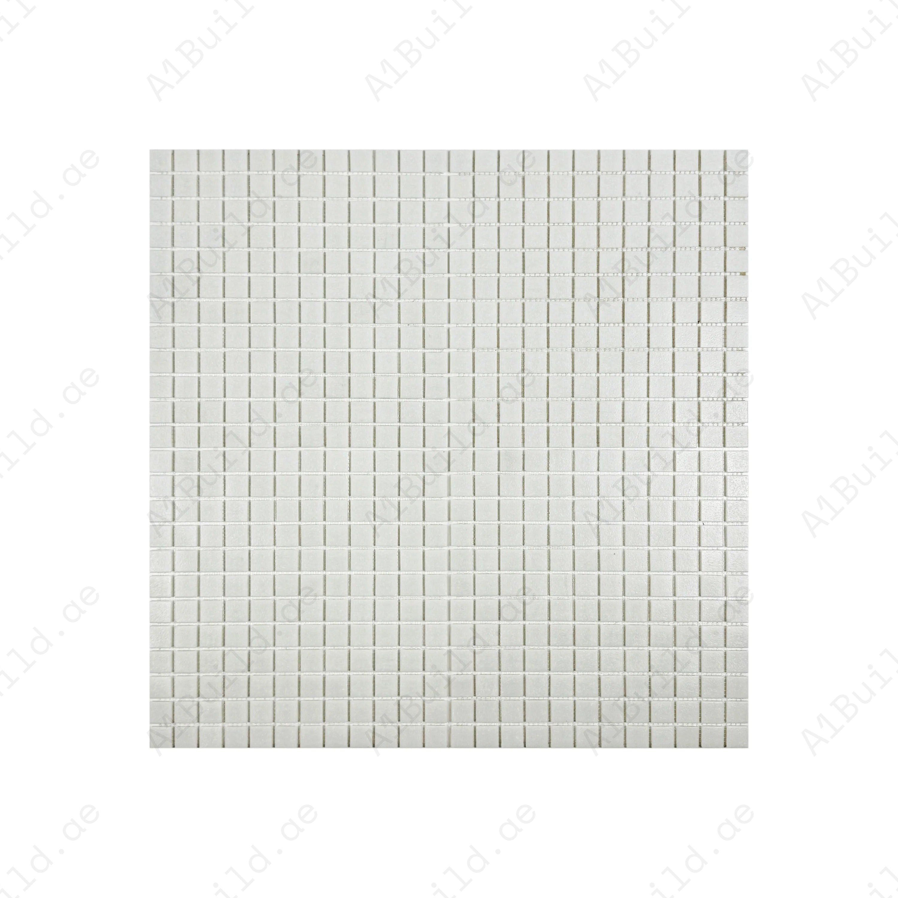 Serene Spectrum White glass mosaic for pools, spas & water features. UV-resistant, slip-proof & eco-friendly tiles ensure luxury, safety & long-lasting shine.