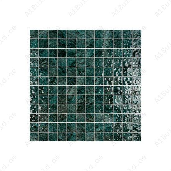 Serene Wave Emerald Green porcelain mosaic with natural gradient. Perfect for pools, spas & water walls. UV-resistant, slip-proof & eco-friendly design.