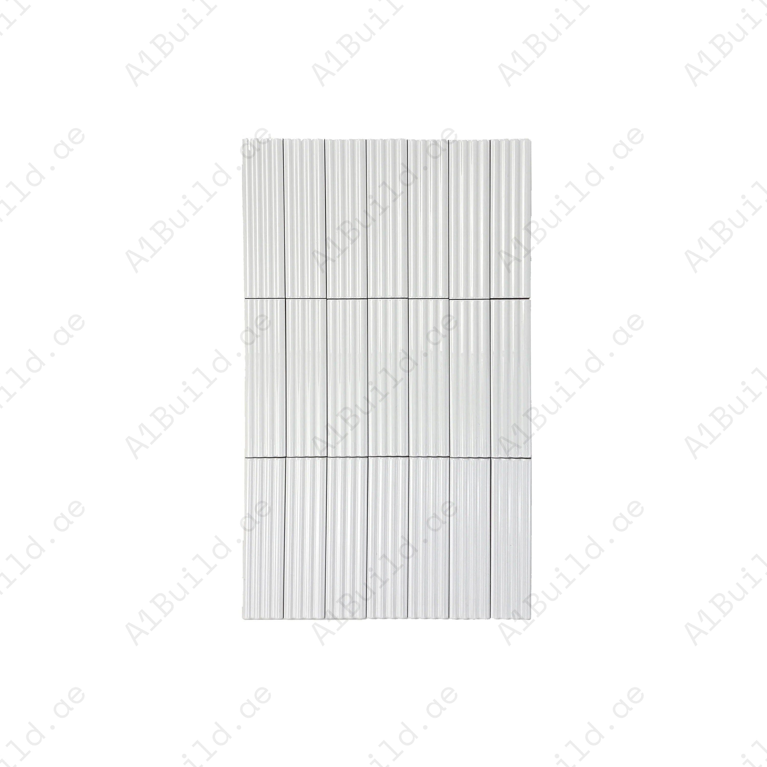 Shop Bright White Glossy Ceramic Artisanal Tile. Durable, waterproof, stain-resistant, perfect for kitchens, bathrooms, walls, floors, and swimming pools.