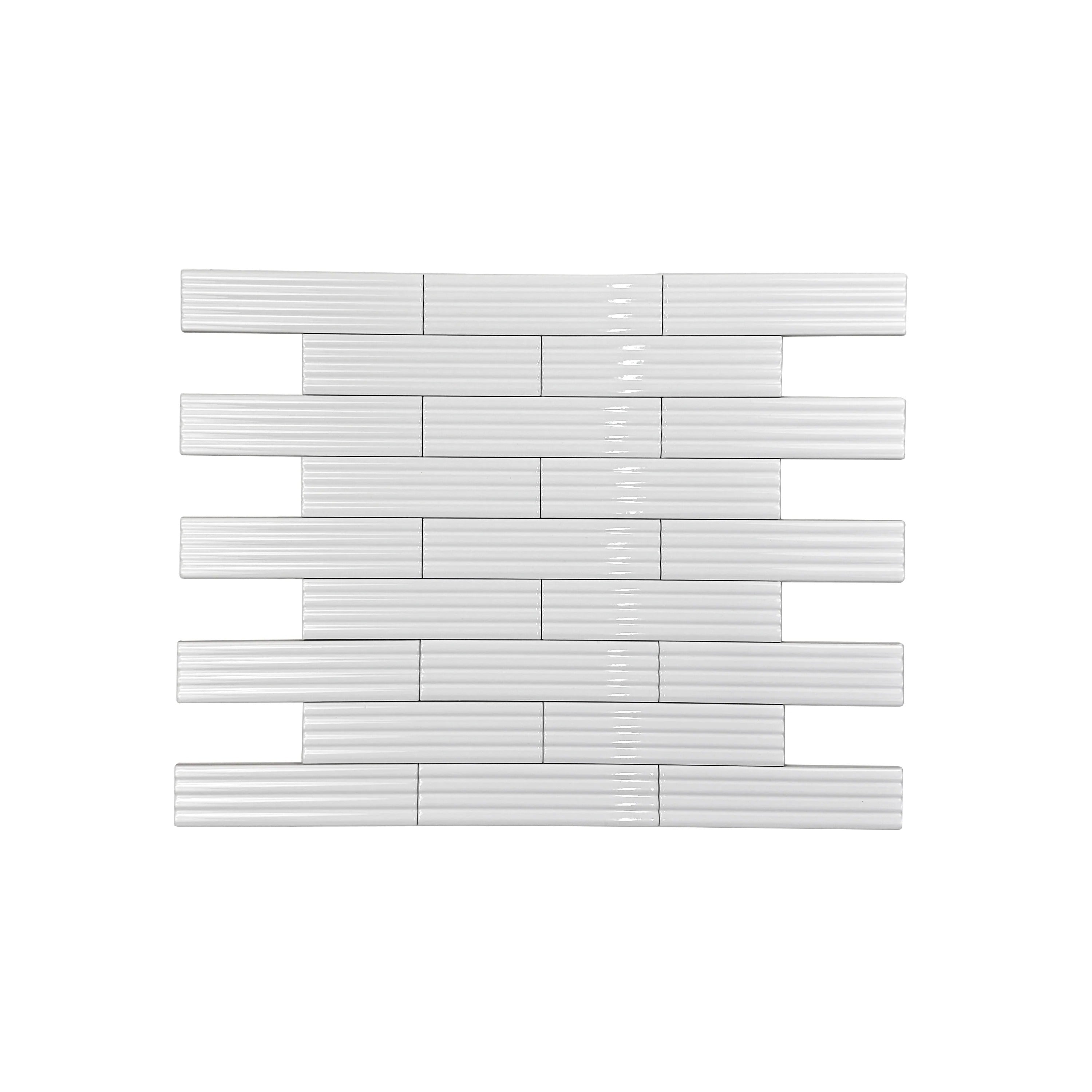 Shop Bright White Glossy Ceramic Artisanal Tile. Durable, waterproof, stain-resistant, perfect for kitchens, bathrooms, walls, floors, and swimming pools.