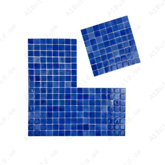 Shop Navy Blue Recycled Glass Mosaic Tiles – eco-friendly, slip & UV resistant, highly durable and ideal for pools, spas, fountains, and water features.