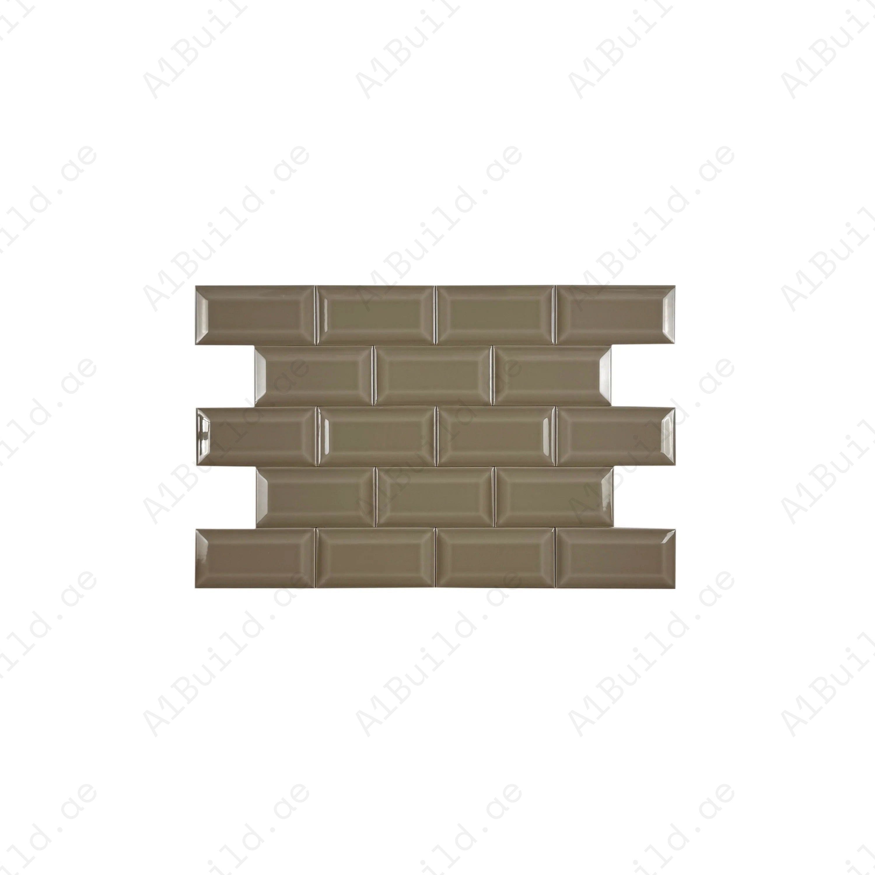 Shop Urban Luxe Light Brown Glossy Beveled Ceramic Tile. Durable, stylish, and easy to clean – perfect for kitchens, bathrooms, accent walls, and interiors.