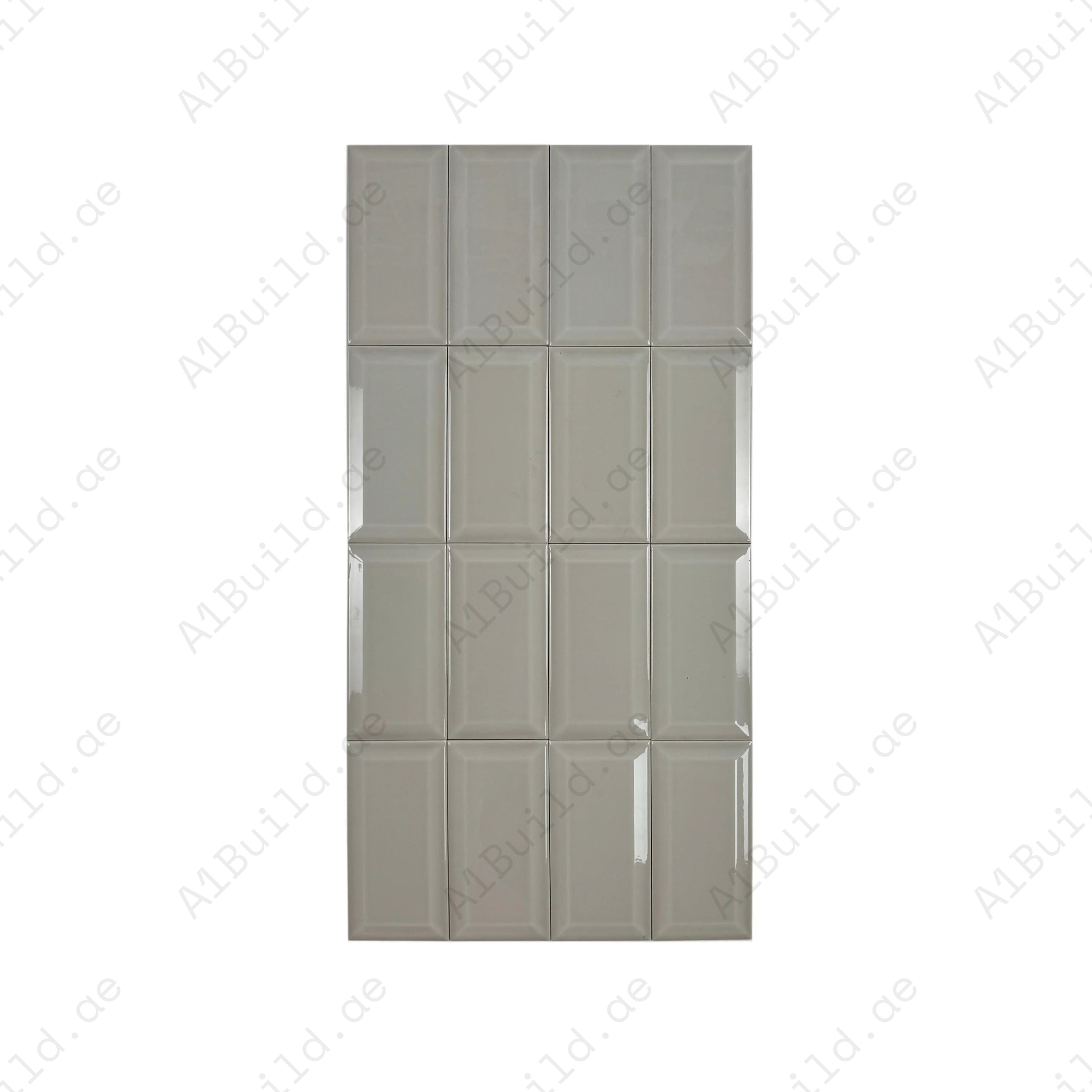 Shop Urban Luxe Light Grey Glossy Beveled Ceramic Tile. Durable, stylish, and easy to clean – perfect for kitchens, bathrooms, accent walls, and modern interiors.