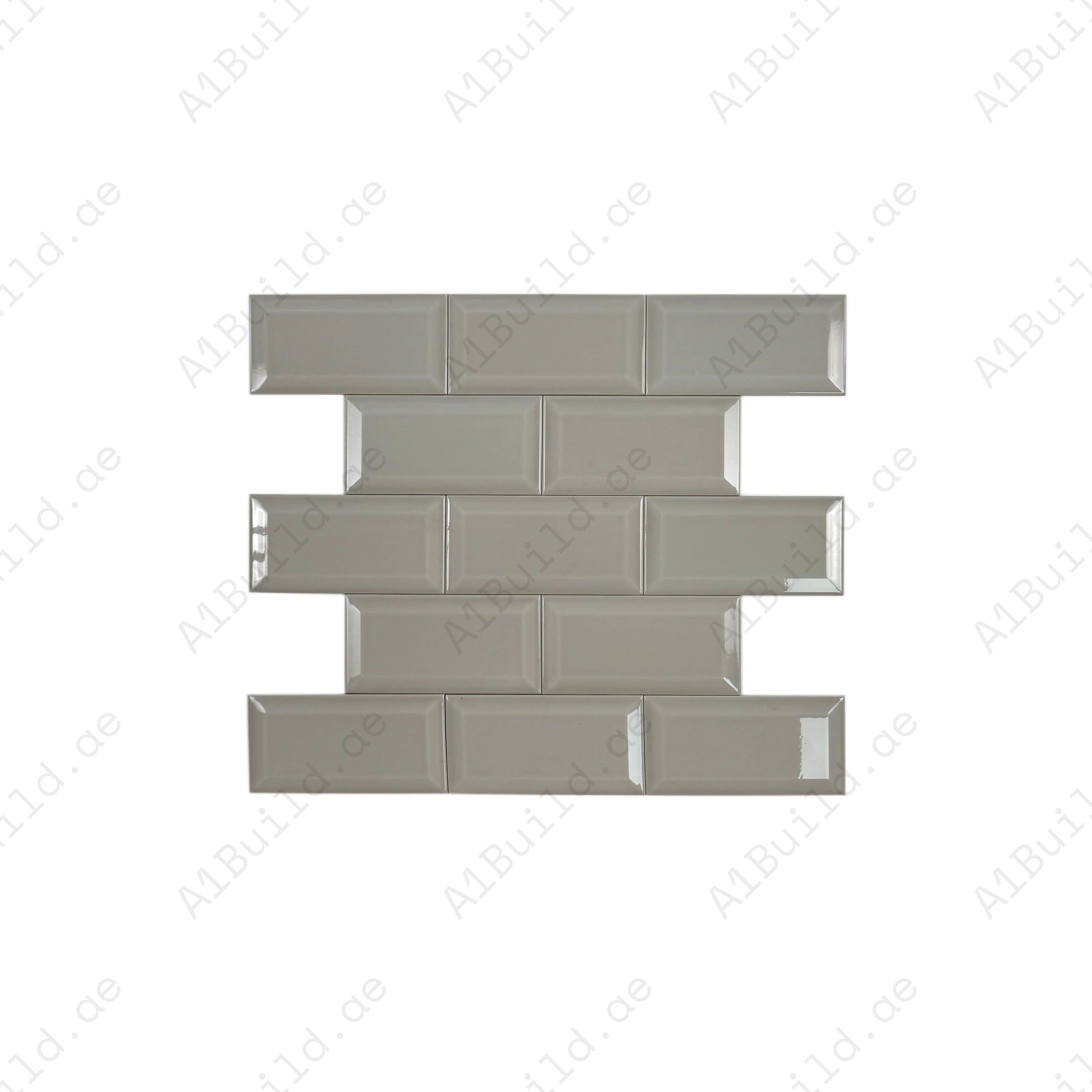 Shop Urban Luxe Light Grey Glossy Beveled Ceramic Tile. Durable, stylish, and easy to clean – perfect for kitchens, bathrooms, accent walls, and modern interiors.