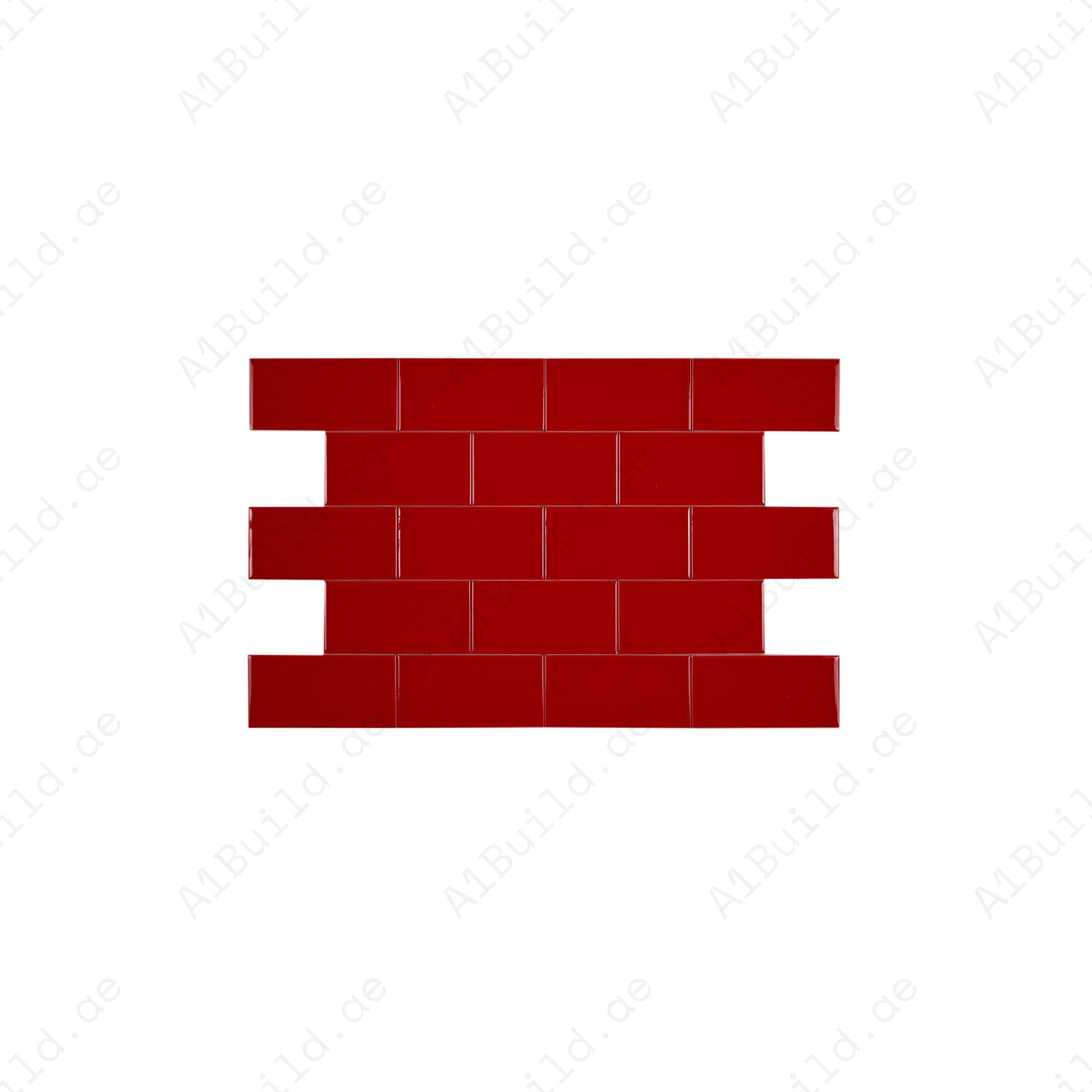 Shop Urban Luxe Red Glossy Beveled Ceramic Tile. Durable, stylish, and easy to clean – ideal for kitchens, bathrooms, accent walls, and modern interiors.