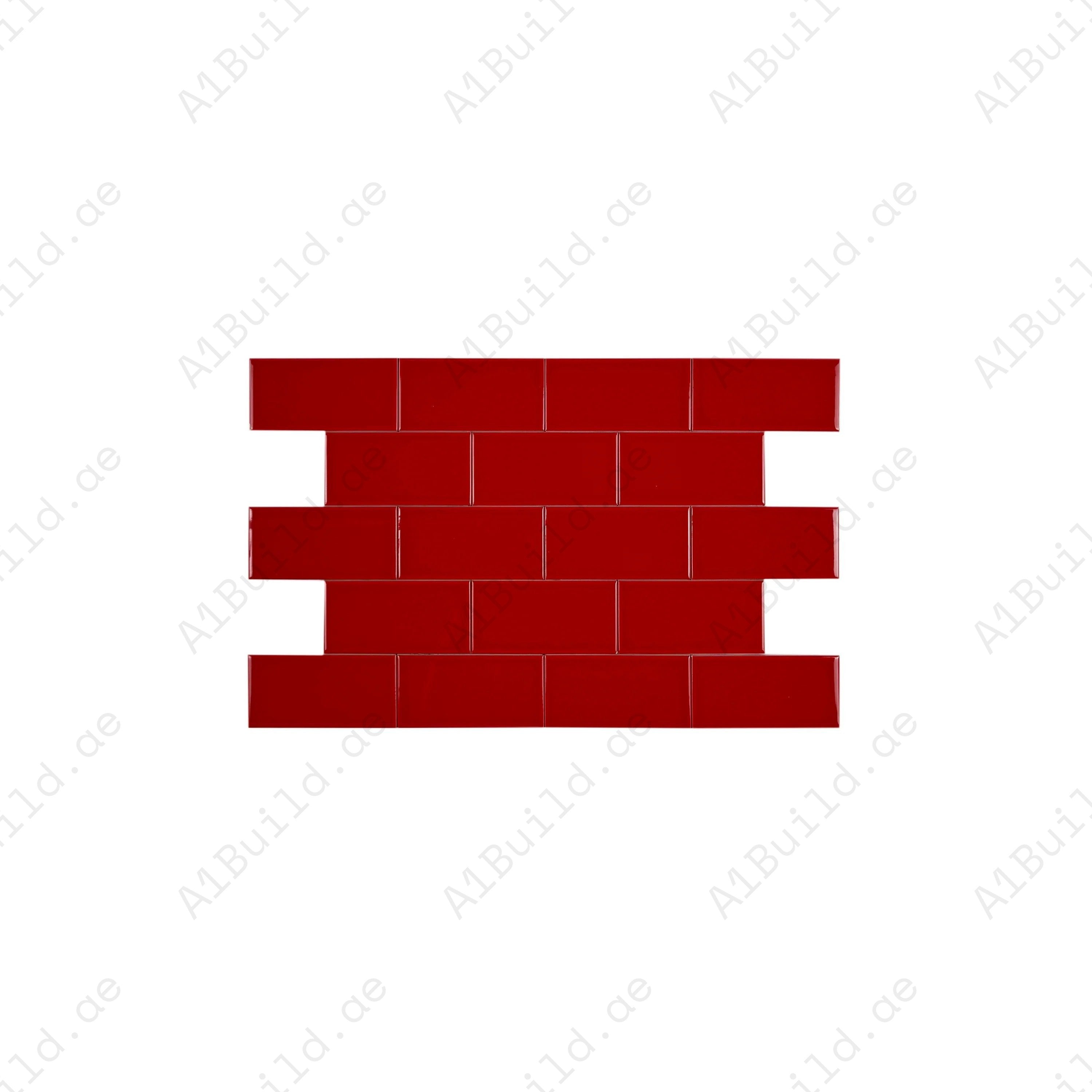 Shop Urban Luxe Red Glossy Beveled Ceramic Tile. Durable, stylish, and easy to clean – ideal for kitchens, bathrooms, accent walls, and modern interiors.