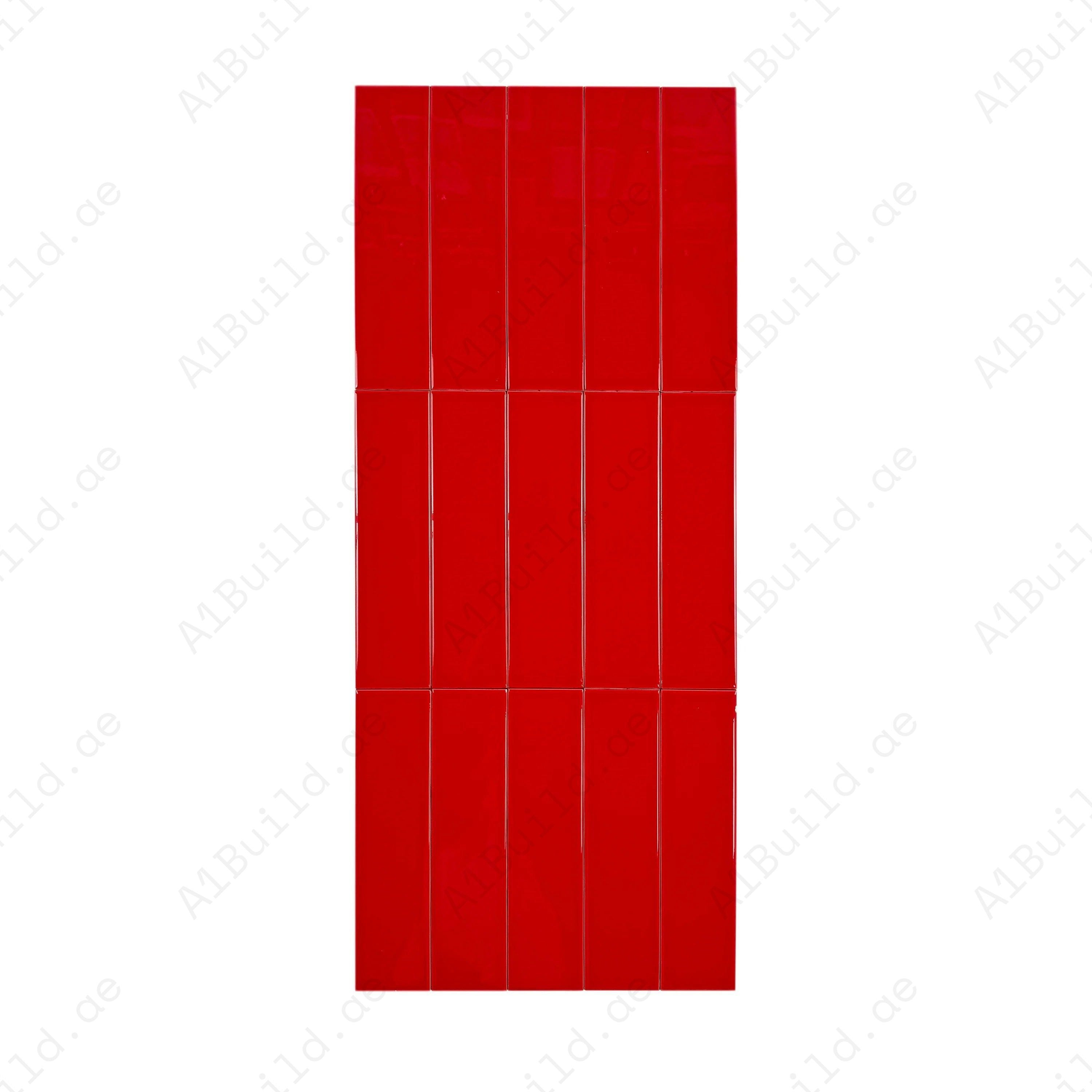 Shop Urban Luxe Red Glossy Flat Ceramic Tile. Durable, stylish, and easy to clean – ideal for kitchens, bathrooms, accent walls, and contemporary interiors.