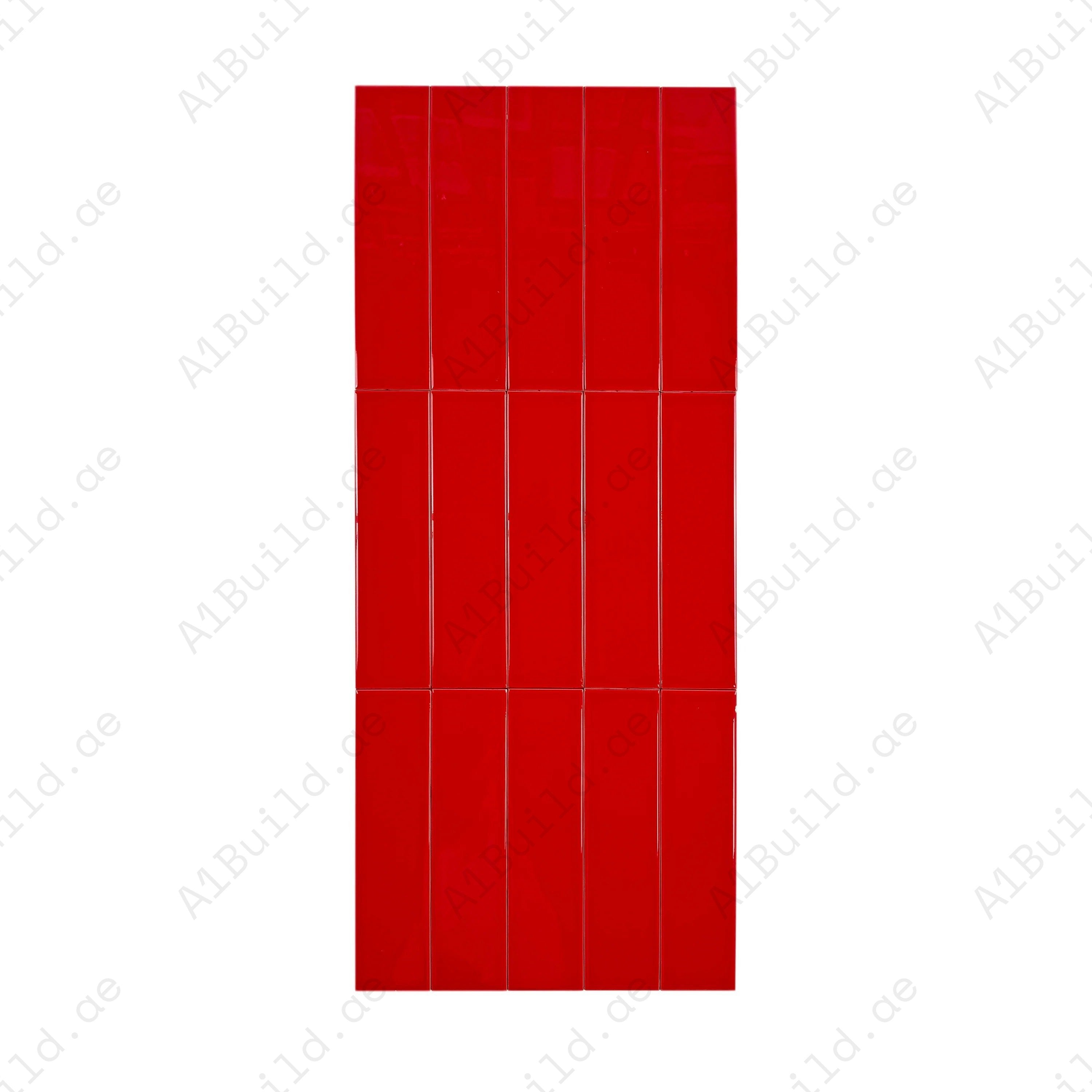 Shop Urban Luxe Red Glossy Flat Ceramic Tile. Durable, stylish, and easy to clean – ideal for kitchens, bathrooms, accent walls, and contemporary interiors.