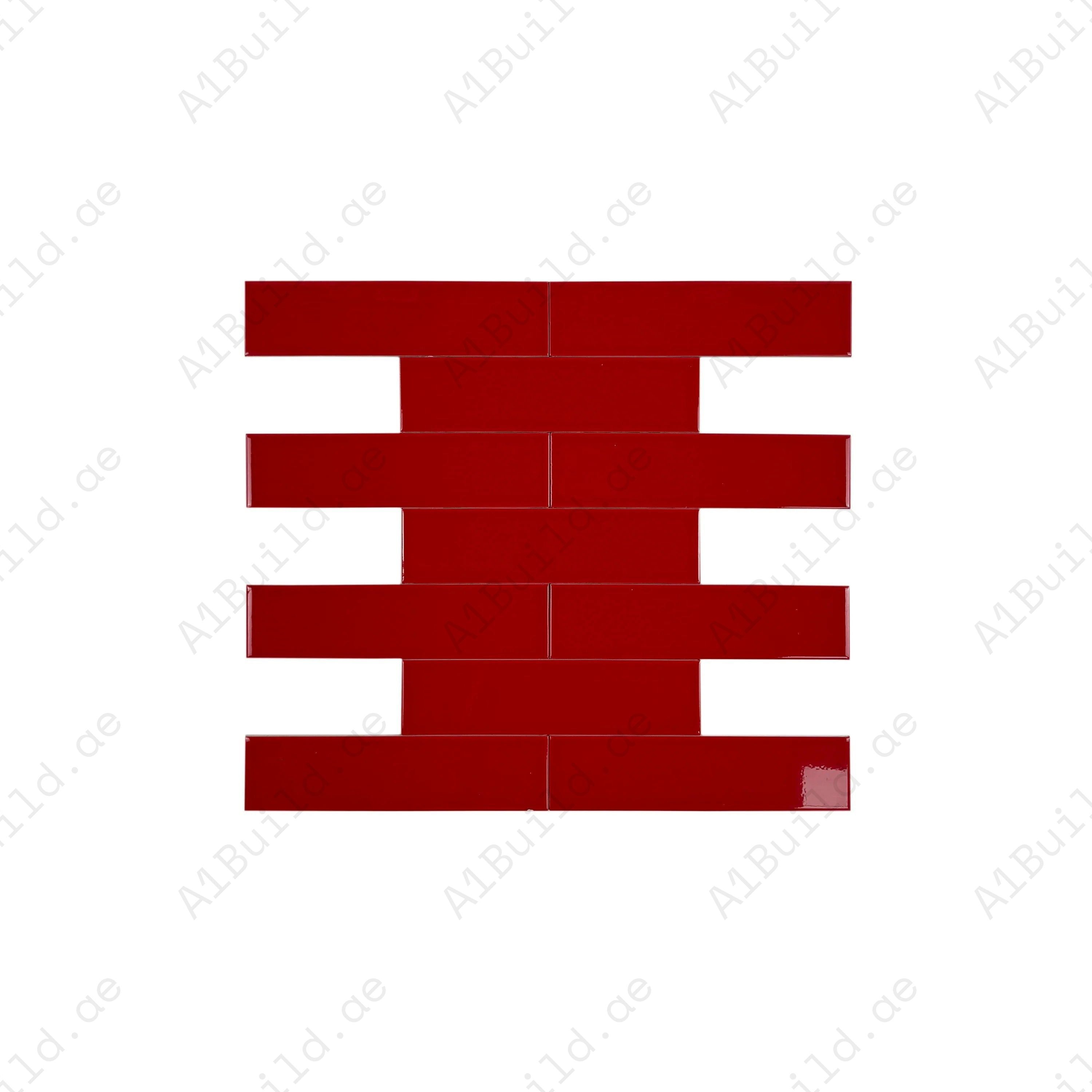 Shop Urban Luxe Red Glossy Flat Ceramic Tile. Durable, stylish, and easy to clean – ideal for kitchens, bathrooms, accent walls, and contemporary interiors.
