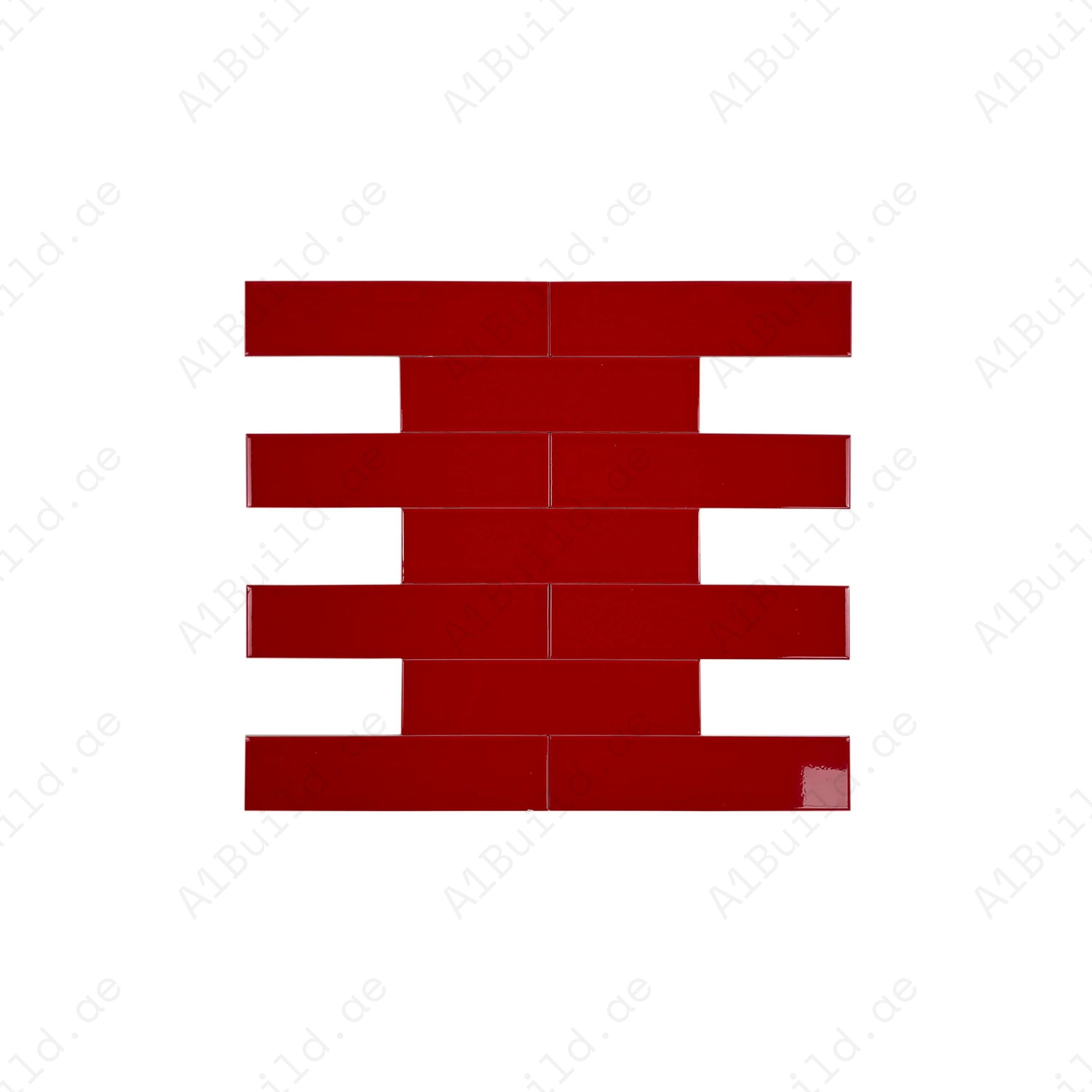 Shop Urban Luxe Red Glossy Flat Ceramic Tile. Durable, stylish, and easy to clean – ideal for kitchens, bathrooms, accent walls, and contemporary interiors.