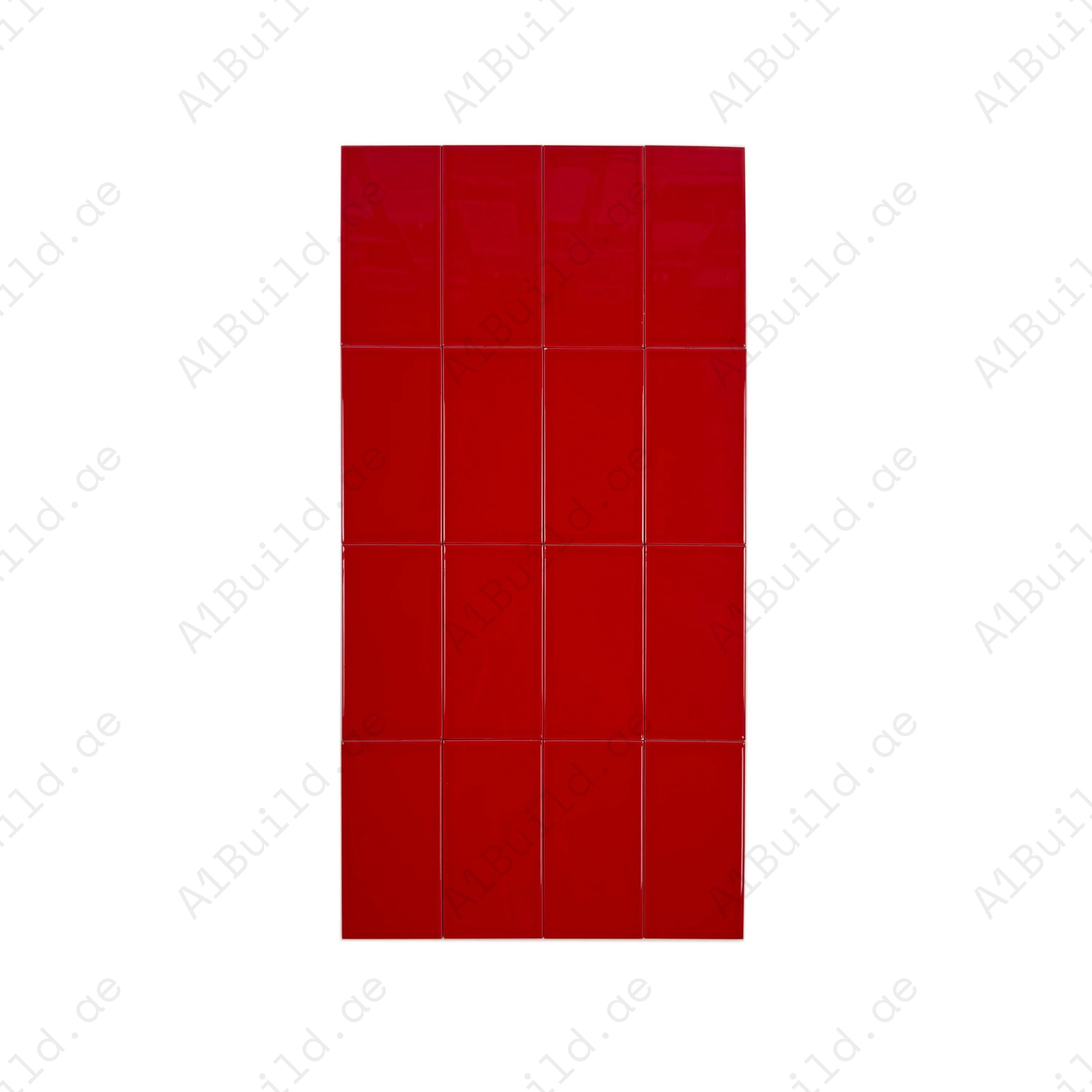 Shop Urban Luxe Red Glossy Flat Ceramic Tile. Durable, stylish, and easy to clean – ideal for kitchens, bathrooms, accent walls, and modern interiors.