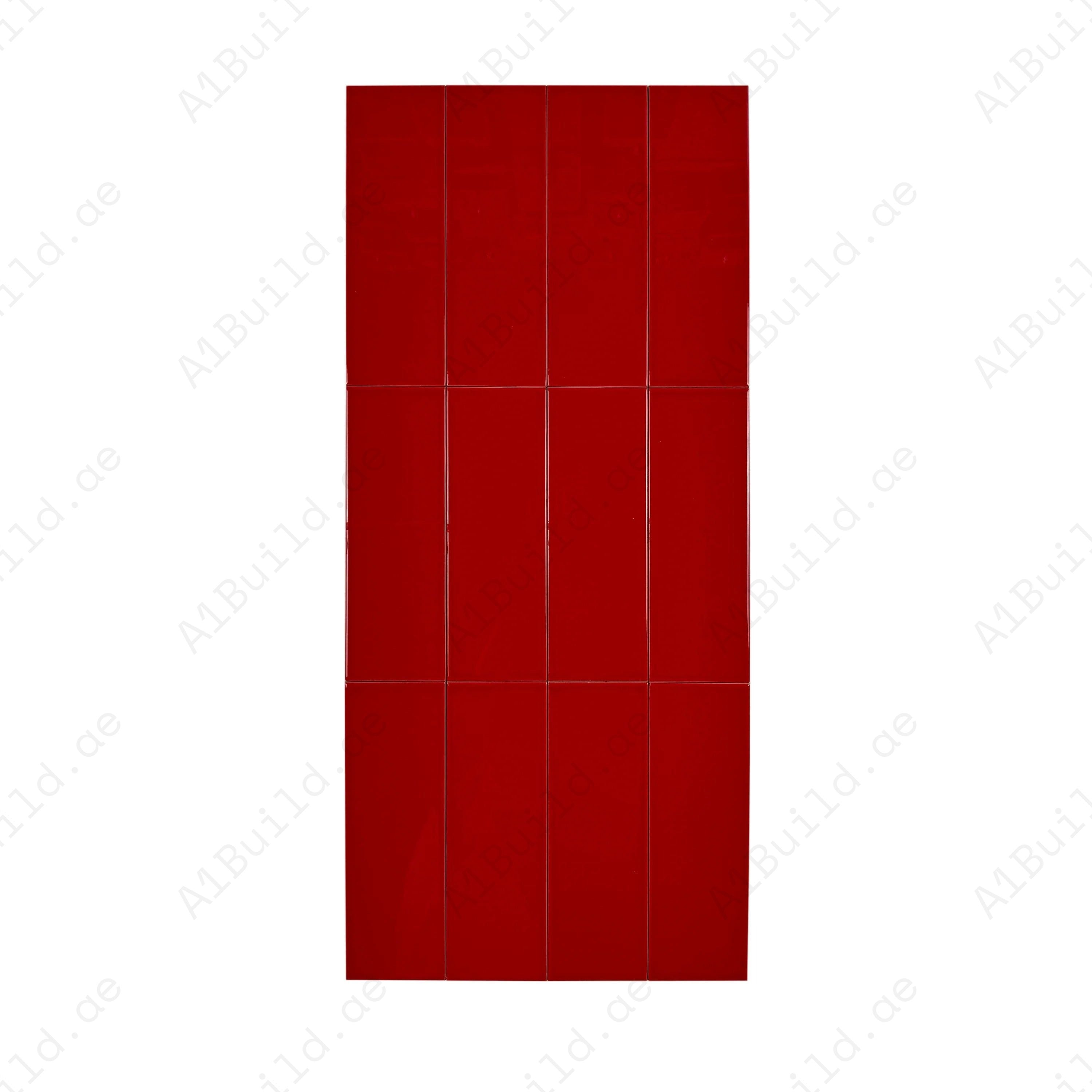 Shop Urban Luxe Red Glossy Flat Ceramic Tile. Durable, stylish, and easy to clean – perfect for kitchens, bathrooms, accent walls, and contemporary interiors.