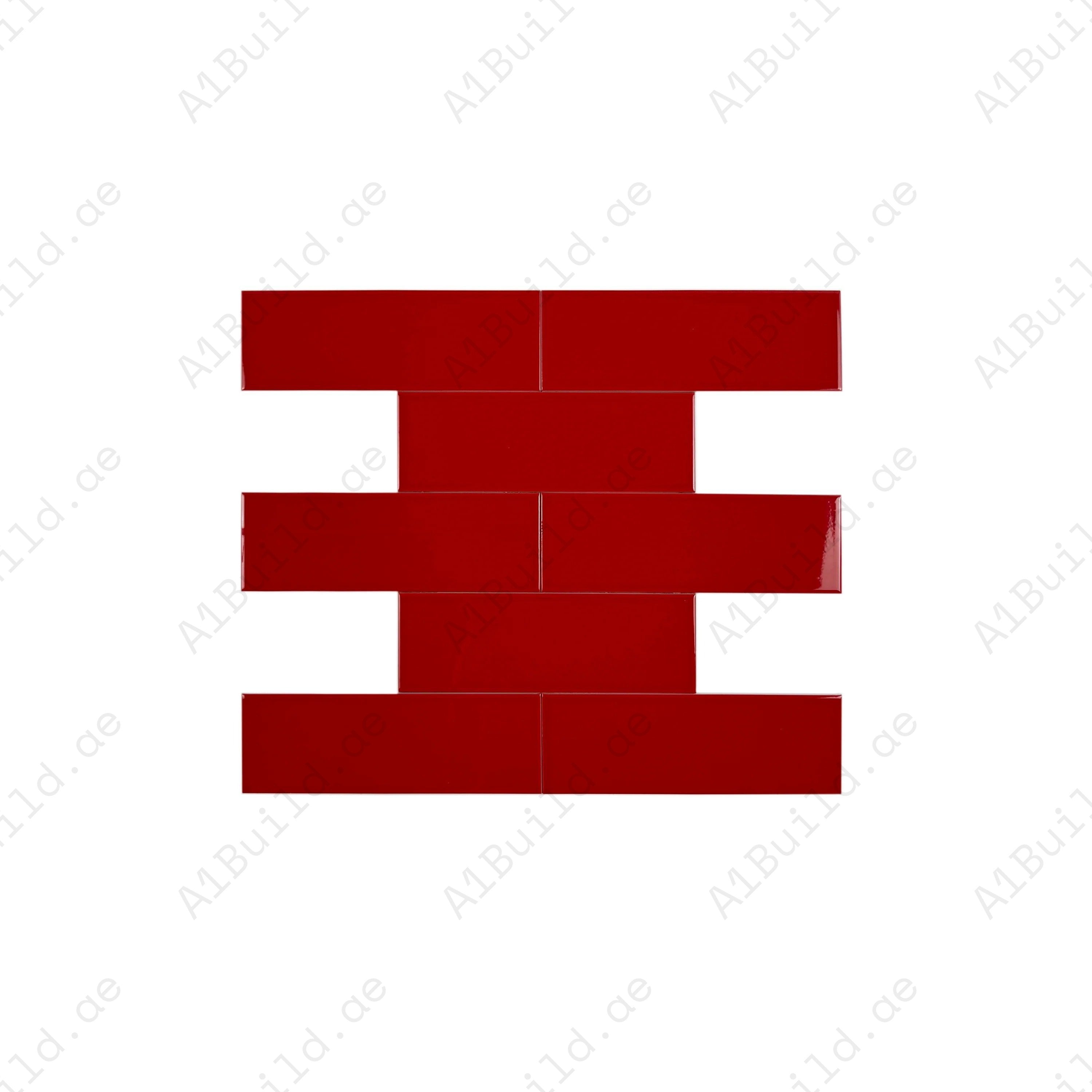 Shop Urban Luxe Red Glossy Flat Ceramic Tile. Durable, stylish, and easy to clean – perfect for kitchens, bathrooms, accent walls, and contemporary interiors.