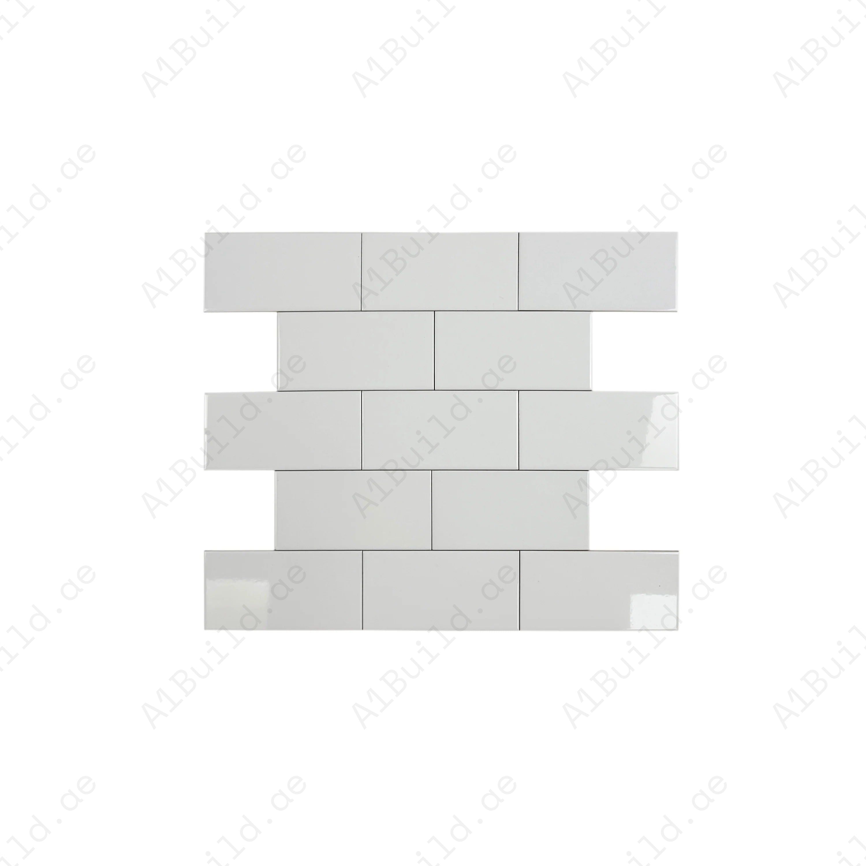 Shop Urban Luxe White Glossy Flat Ceramic Tile. Durable, stylish, and easy to clean – ideal for kitchens, bathrooms, accent walls, and contemporary interiors.