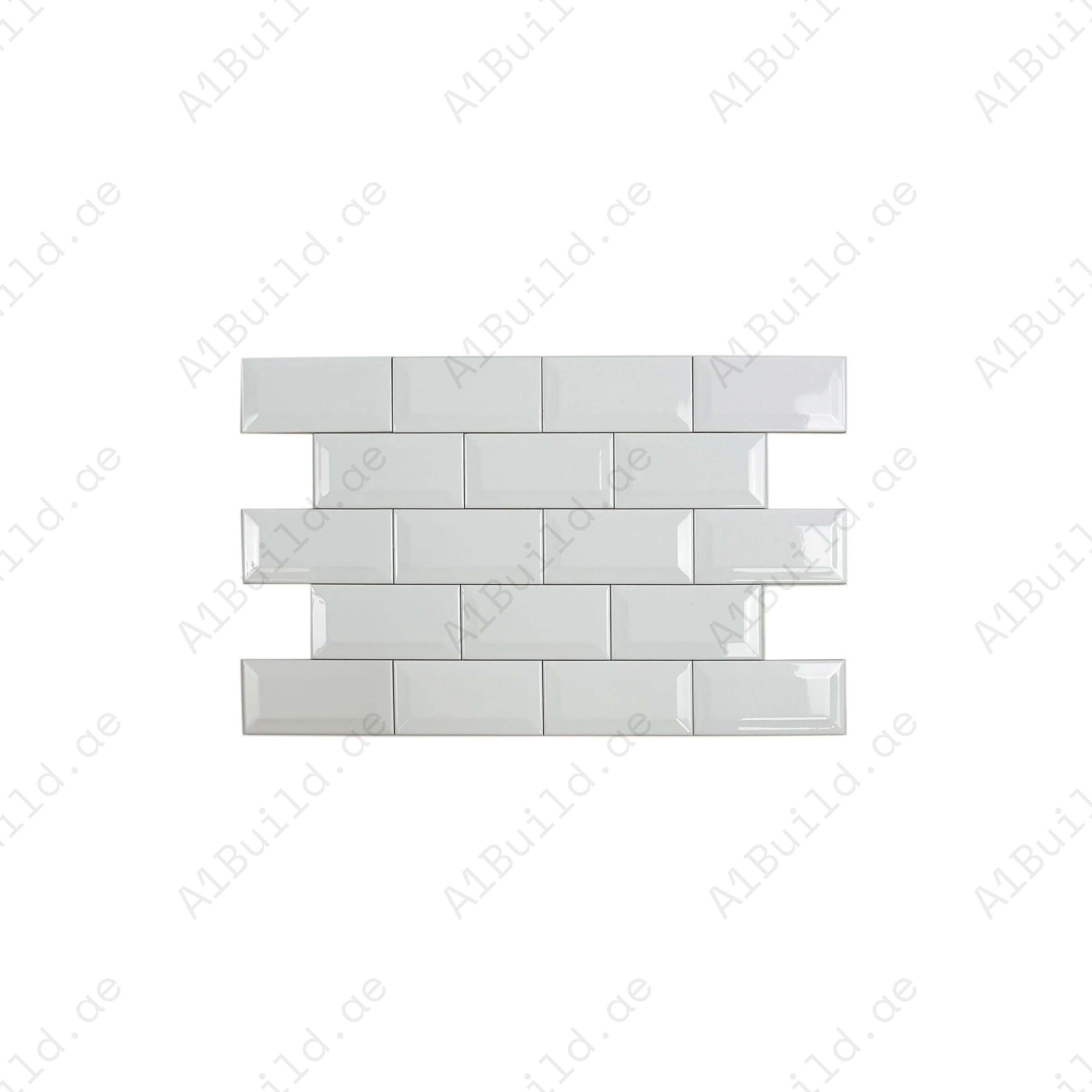 Shop Urban Luxe White Matt Beveled Ceramic Tile. Durable, stylish, and easy to clean – ideal for kitchens, bathrooms, accent walls, and modern interiors.