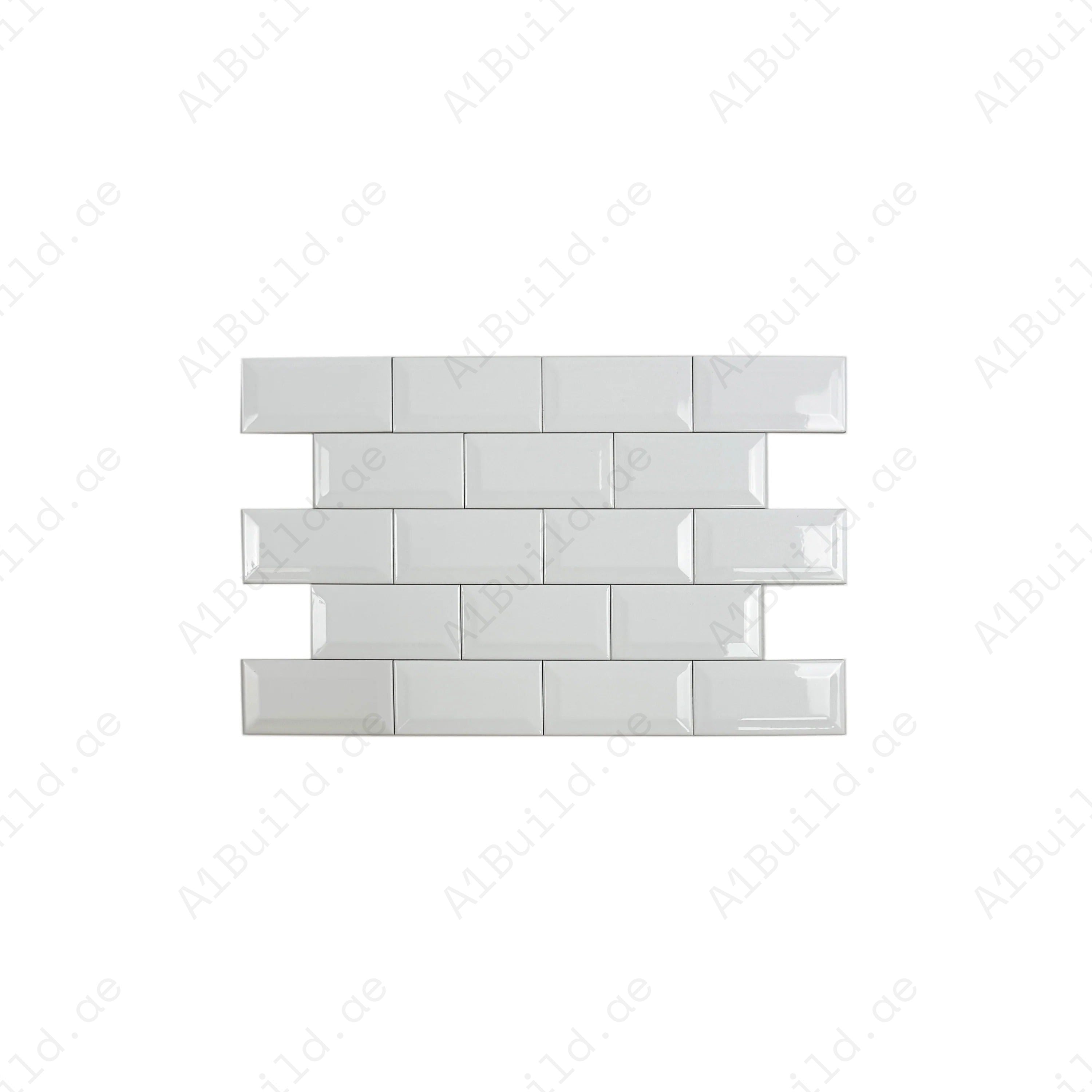 Shop Urban Luxe White Matt Beveled Ceramic Tile. Durable, stylish, and easy to clean – ideal for kitchens, bathrooms, accent walls, and modern interiors.