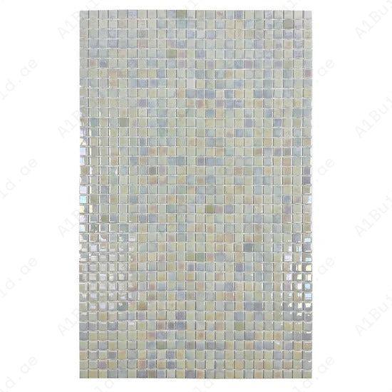 Shop White Iridescent Recycled Glass Mosaic Tiles – eco-friendly, durable, UV & slip-resistant. Perfect for swimming pools, spas, water features & walls.