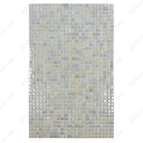 Shop White Iridescent Recycled Glass Mosaic Tiles – eco-friendly, durable, UV & slip-resistant. Perfect for swimming pools, spas, water features & walls.