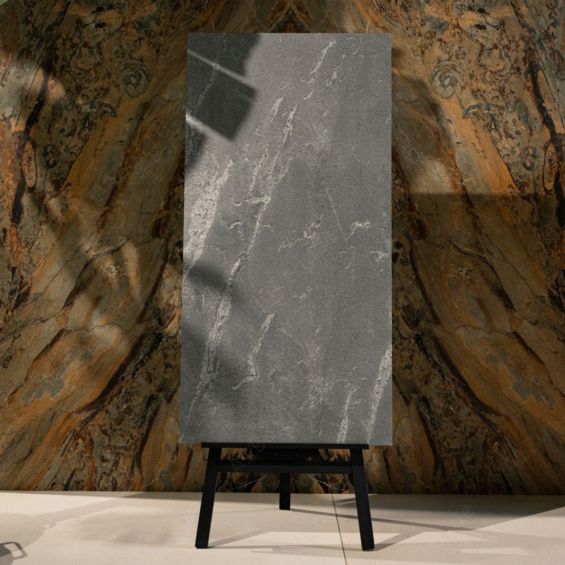 Slate Grey porcelain tile 60x120cm features a bold stone look with premium porcelain durability, ideal for modern floor and wall applications.