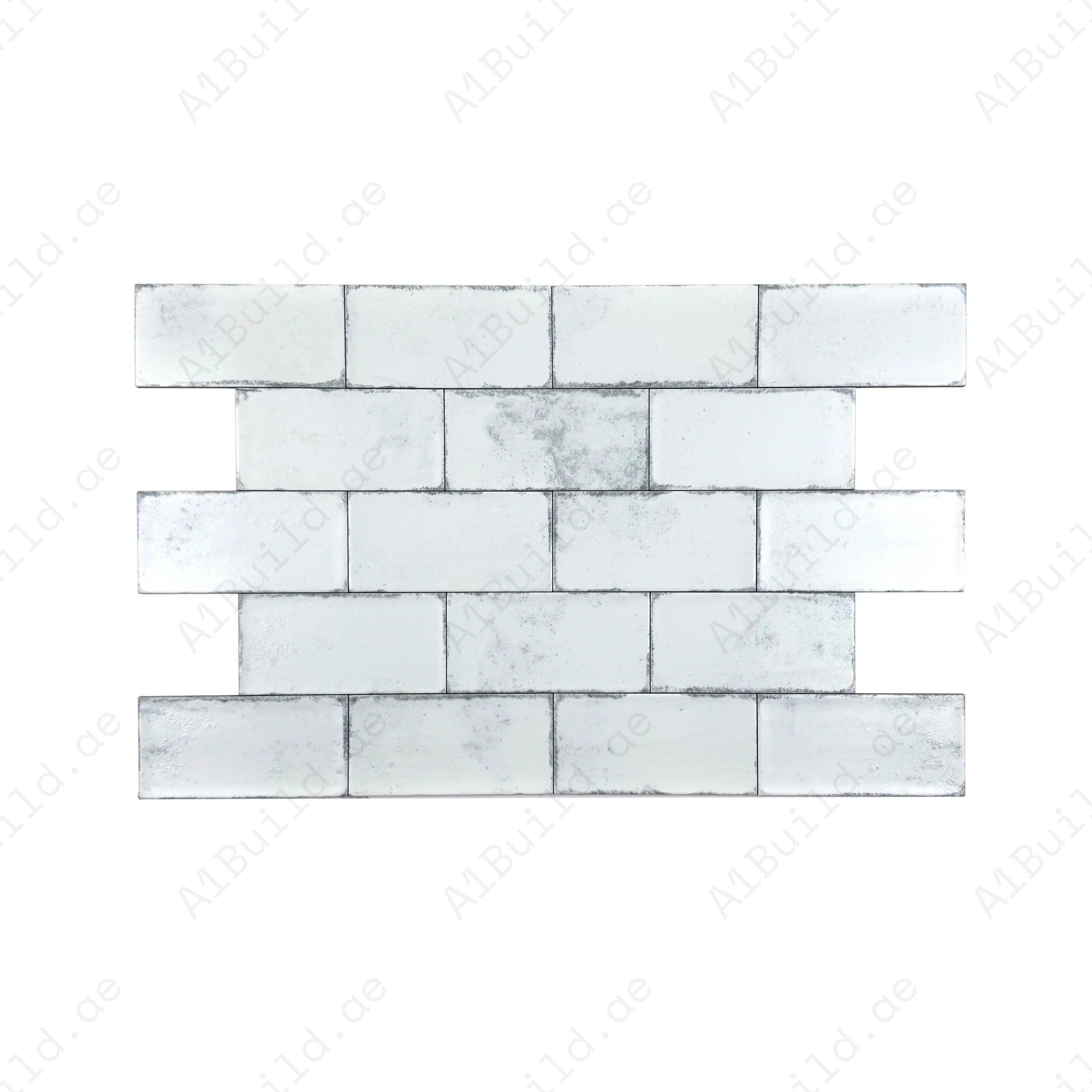 Snow White matte ceramic tile with sleek long-strip design. Durable, waterproof, scratch & stain-resistant—perfect for walls, floors, kitchens & bathrooms.