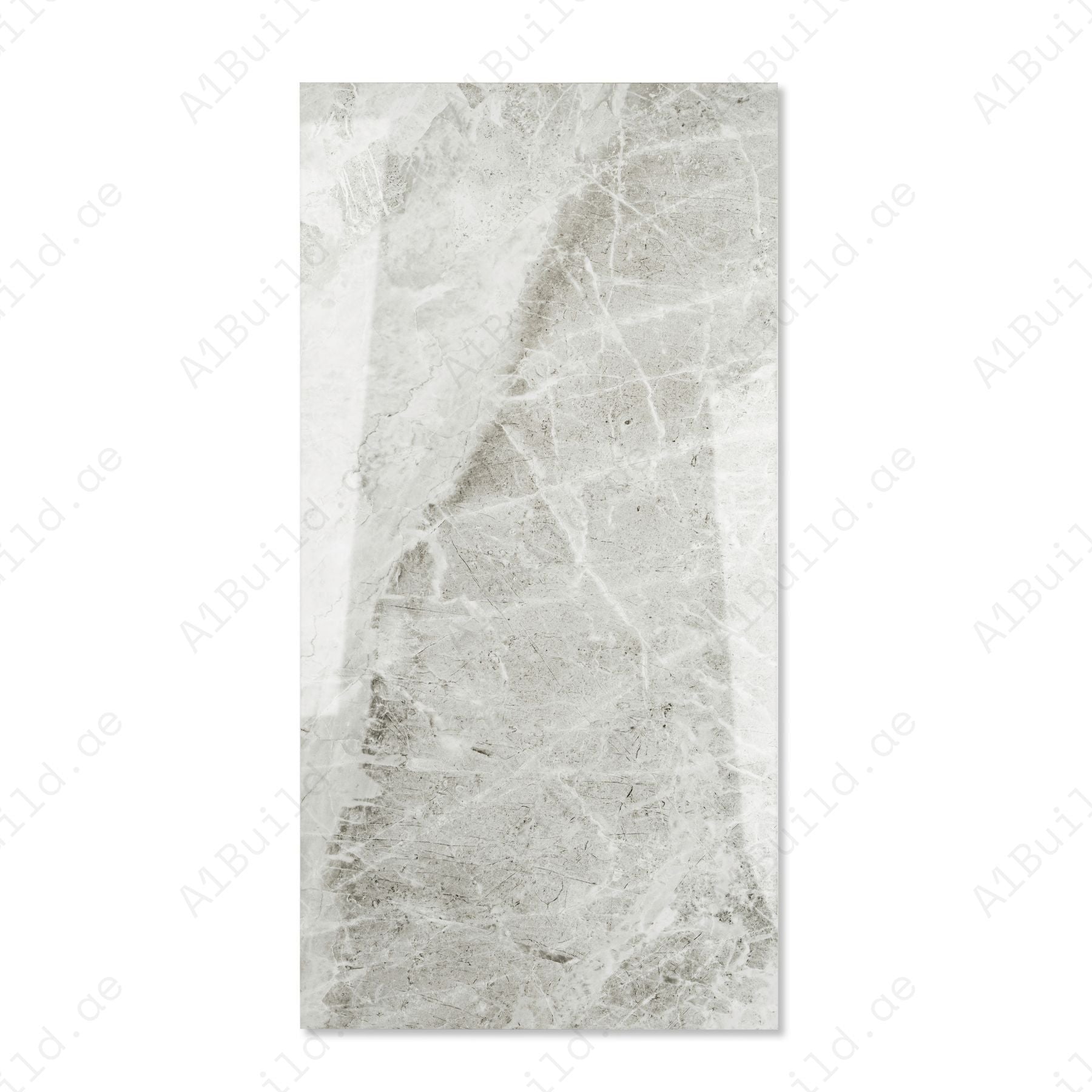 Sparkle Light glossy marble effect porcelain tile 60x120cm with 9mm thickness features soft light tones, refined veining and polished luxury finish.