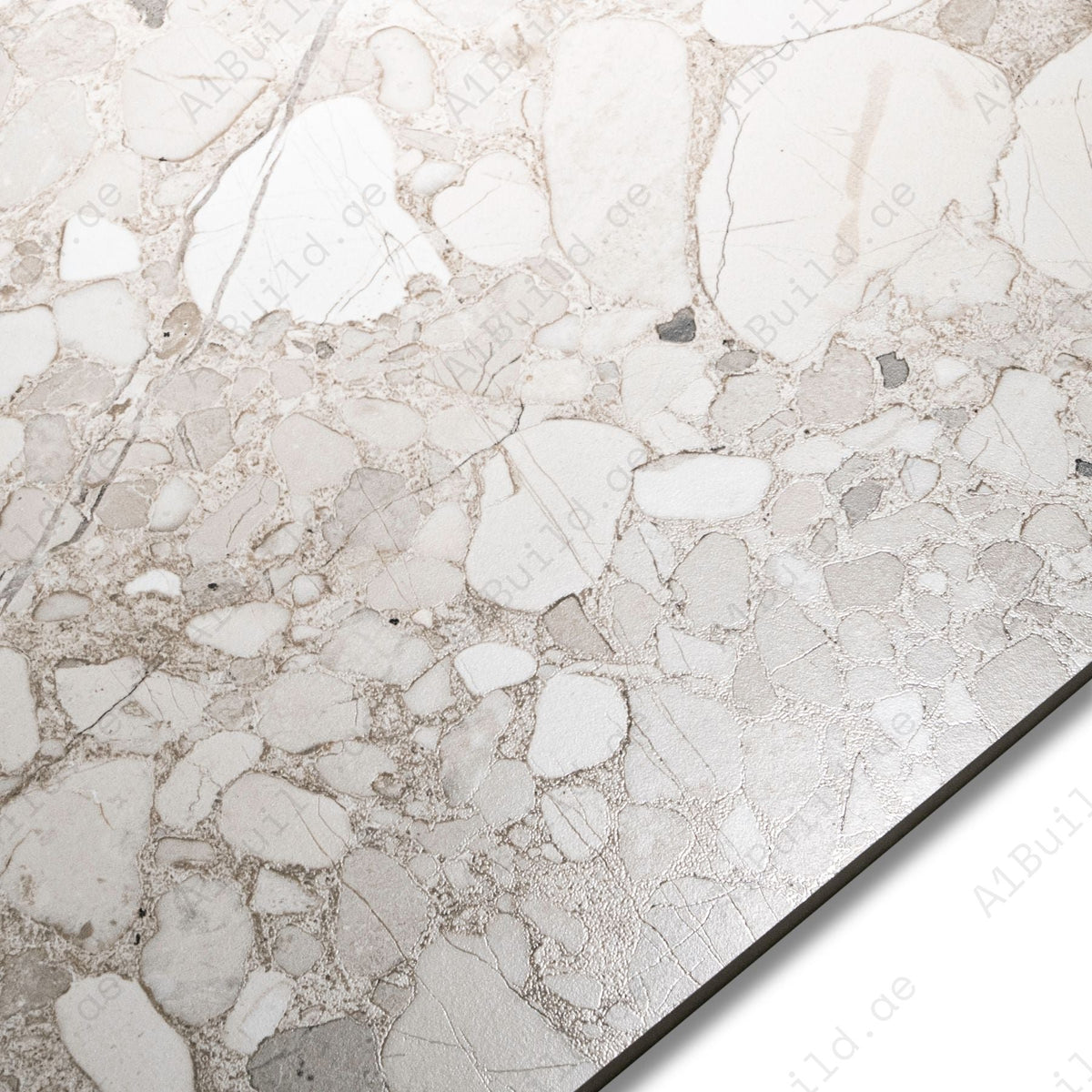 Sparkle Roman Crema porcelain tile with refined stone texture, soft sparkle effect and durable 9mm thickness for luxury spaces.