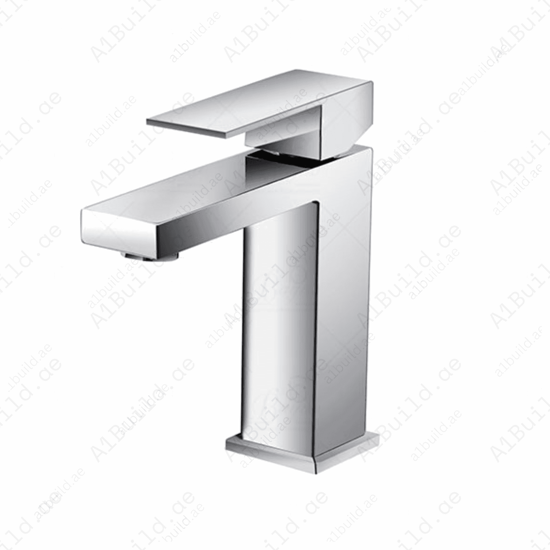 SquareChromeBasinMixerDurableBrassFaucetwithFilterMeshDesign