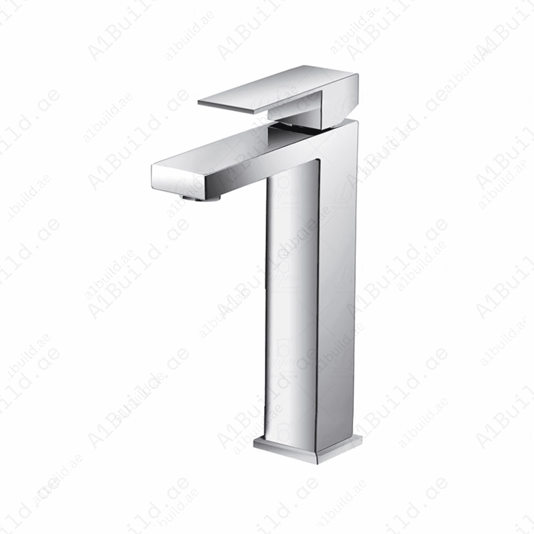 SquareChromeBasinMixerDurableLongFaucetwithFilterMeshDesign