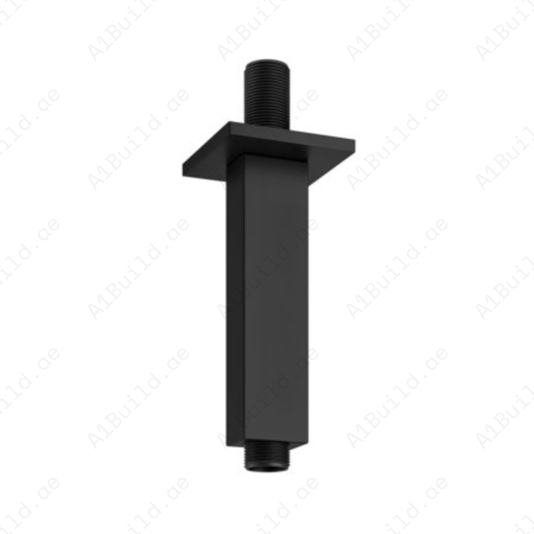 Square Ceiling Shower Arm 150mm in Premium Matte Black – Modern Bathroom Upgrade