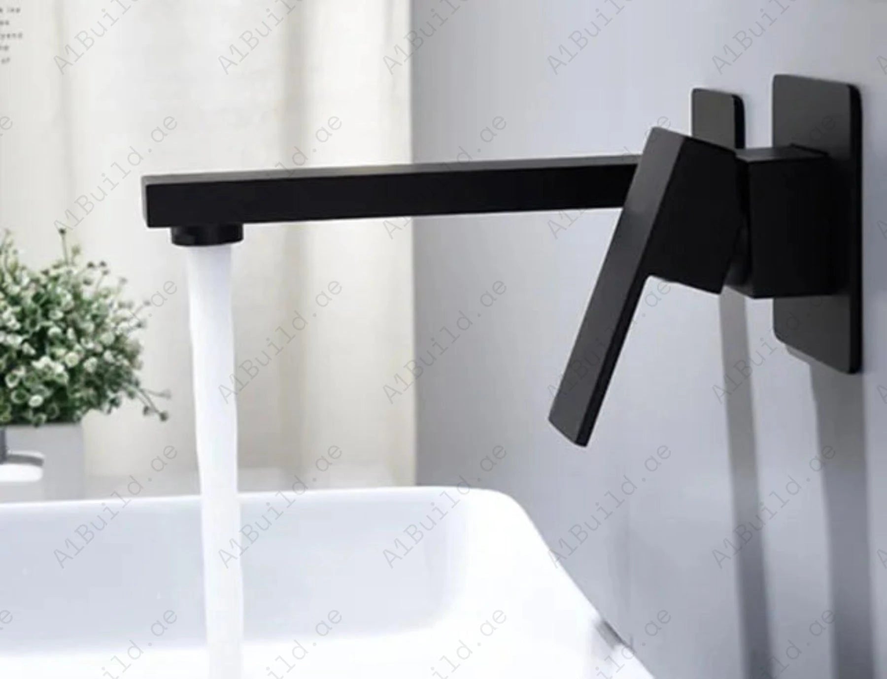 Square Shower Arm 400mm – Matte Black Finish, 100% Made in Germany | Hesanit