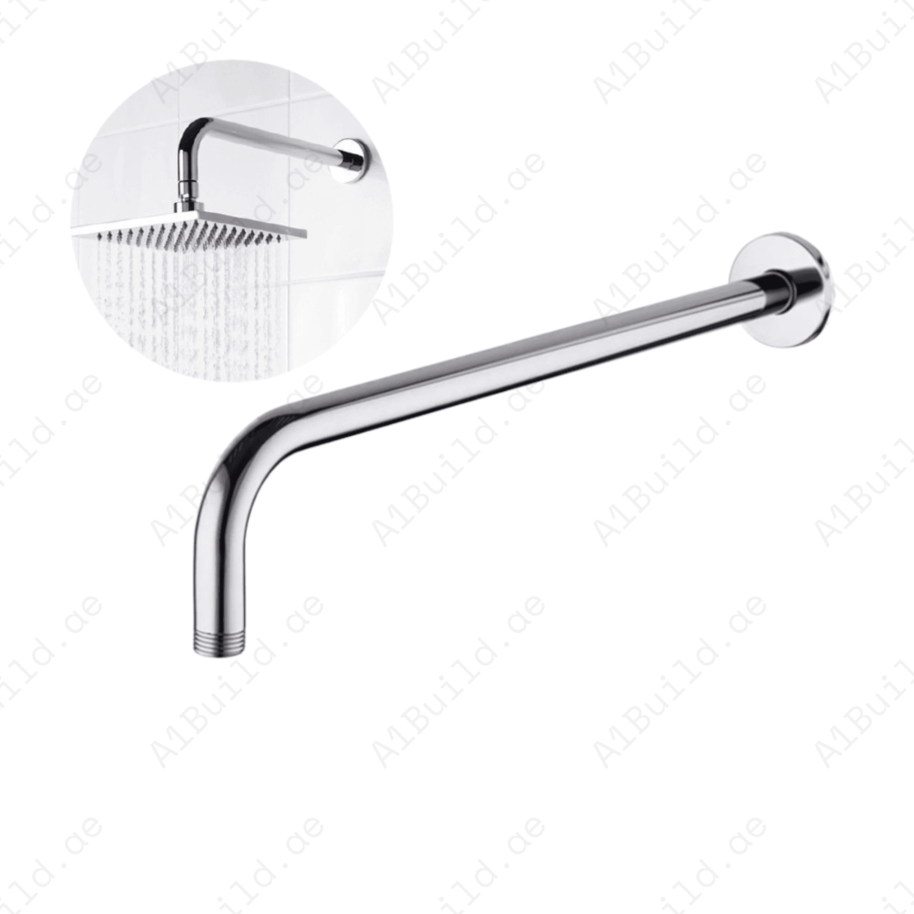 Square Shower Arm 400mm – Premium Chrome Finish, 100% Made in Germany | Hesanit