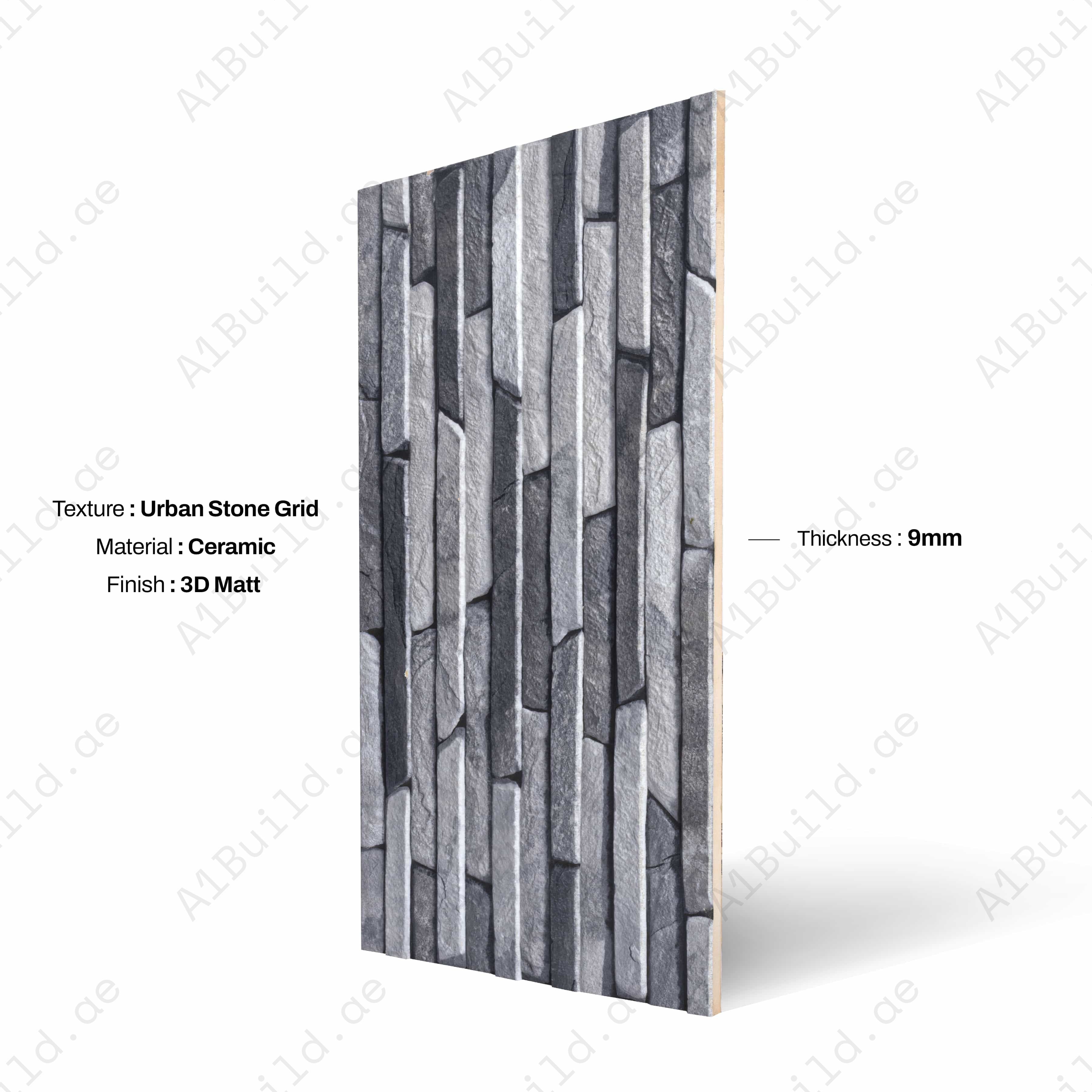 Stepstone Grey – Structured Indoor Tile for Kitchen & Bathroom Walls