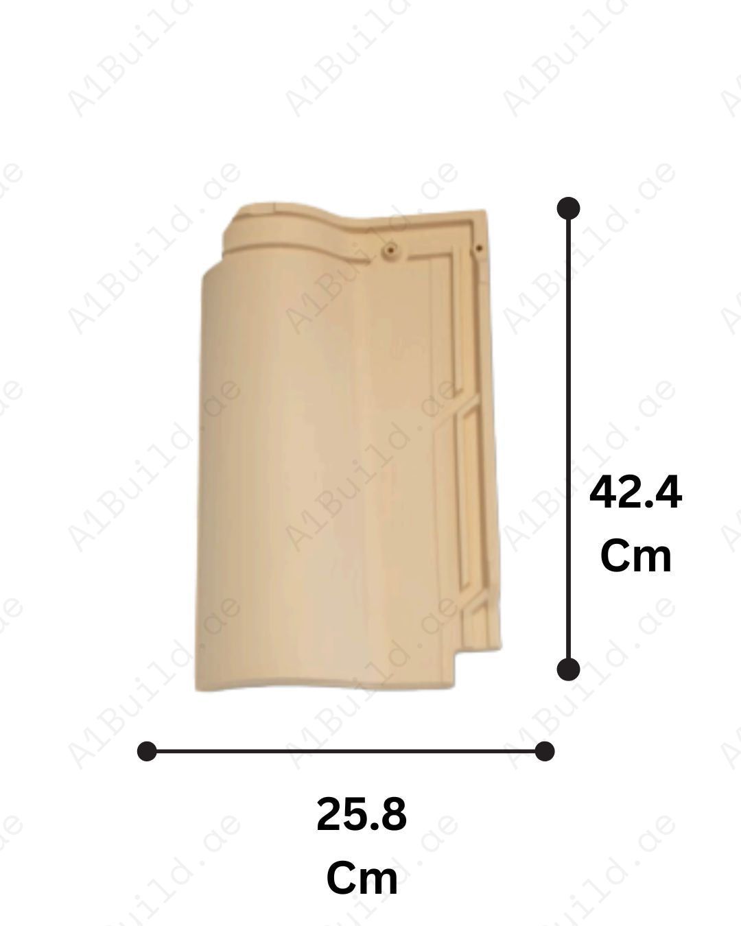 Straw beige ceramic roof tile — 42.4×25.8cm durable design with long-lasting color and CE certification for modern and minimal homes.