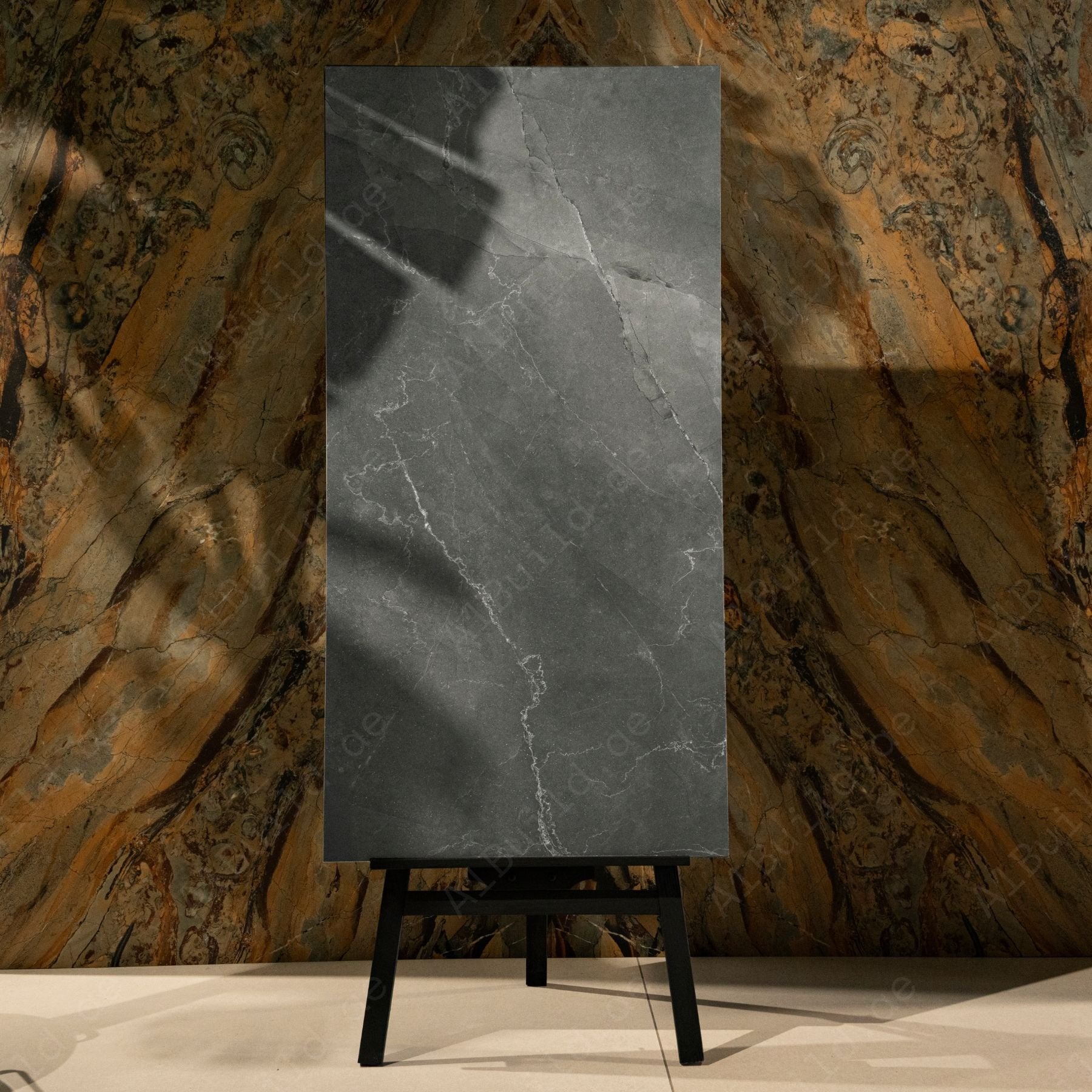 Studio Grey porcelain tile in 60x120cm size featuring modern concrete texture, refined grey tone and durable 9mm thickness for floors and walls.