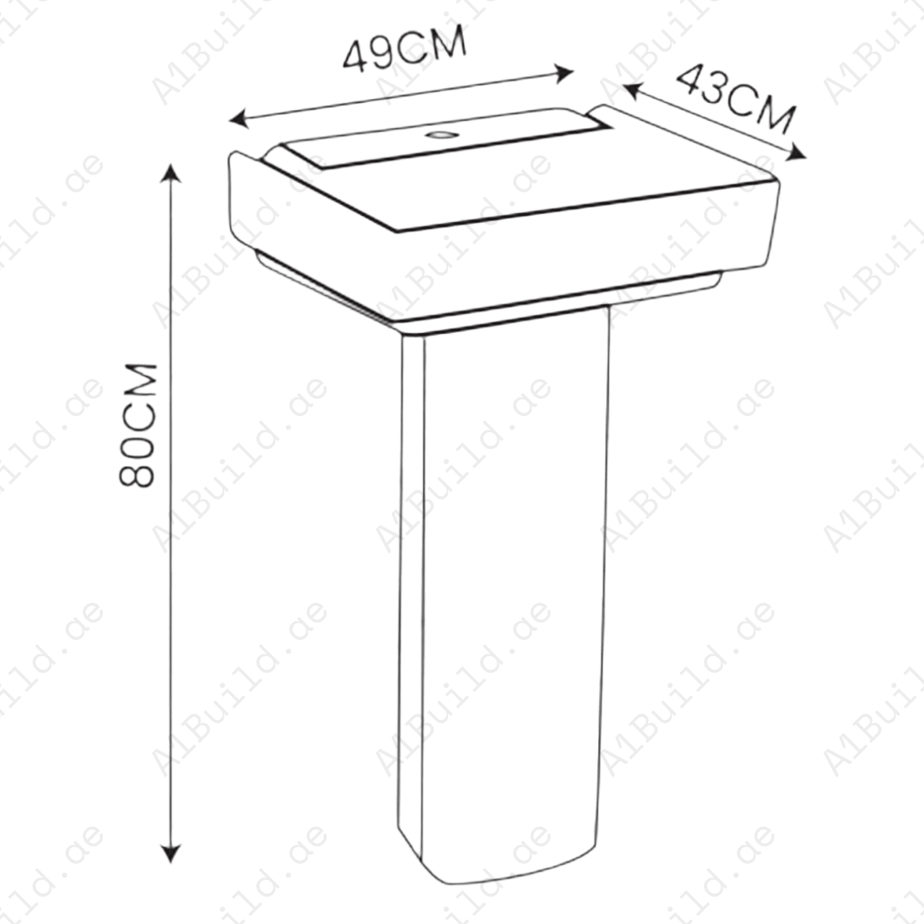 StylishWhitePedestalWashBasinwithHigh-QualityCeramicFinish_2
