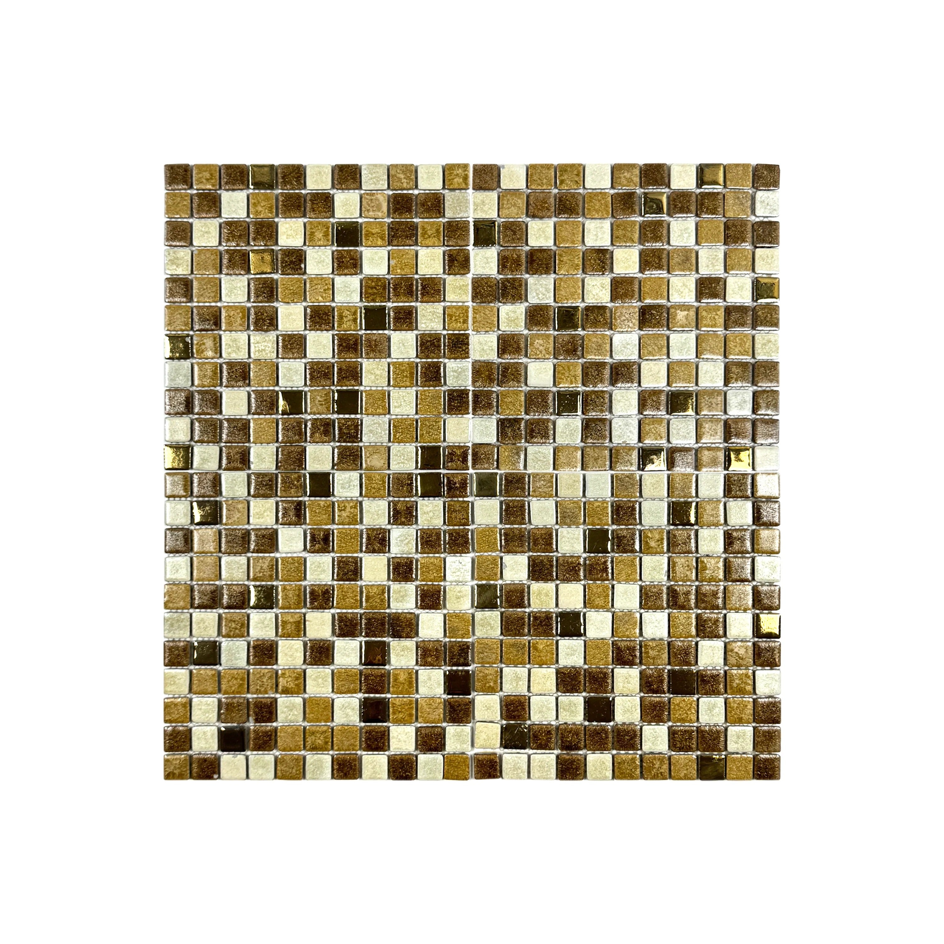 Stylish beige mixed porcelain mosaic with ice crack texture. Durable, slip-resistant, and ideal for walls, backsplashes, and decorative interior accents.