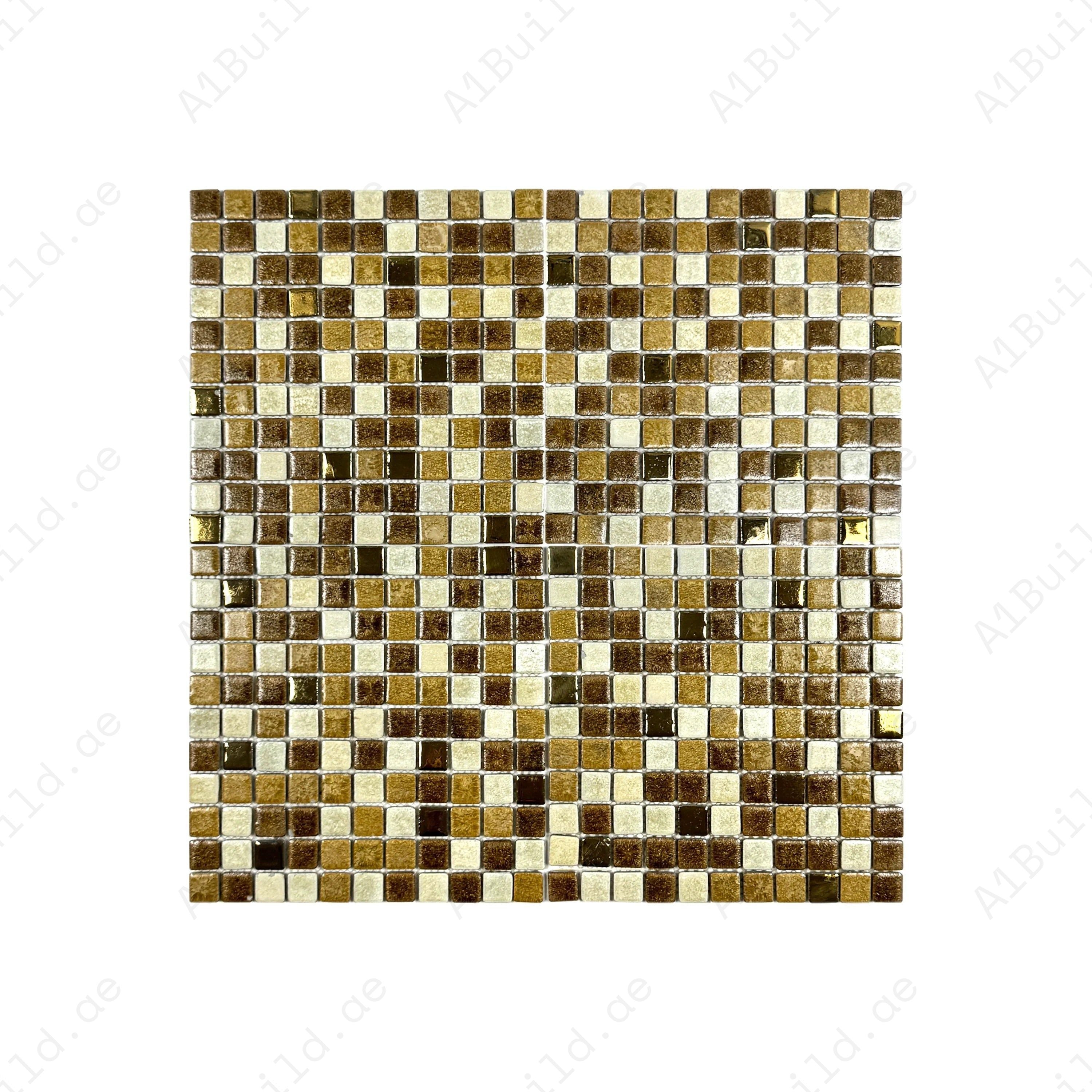 Stylish beige mixed porcelain mosaic with ice crack texture. Durable, slip-resistant, and ideal for walls, backsplashes, and decorative interior accents.