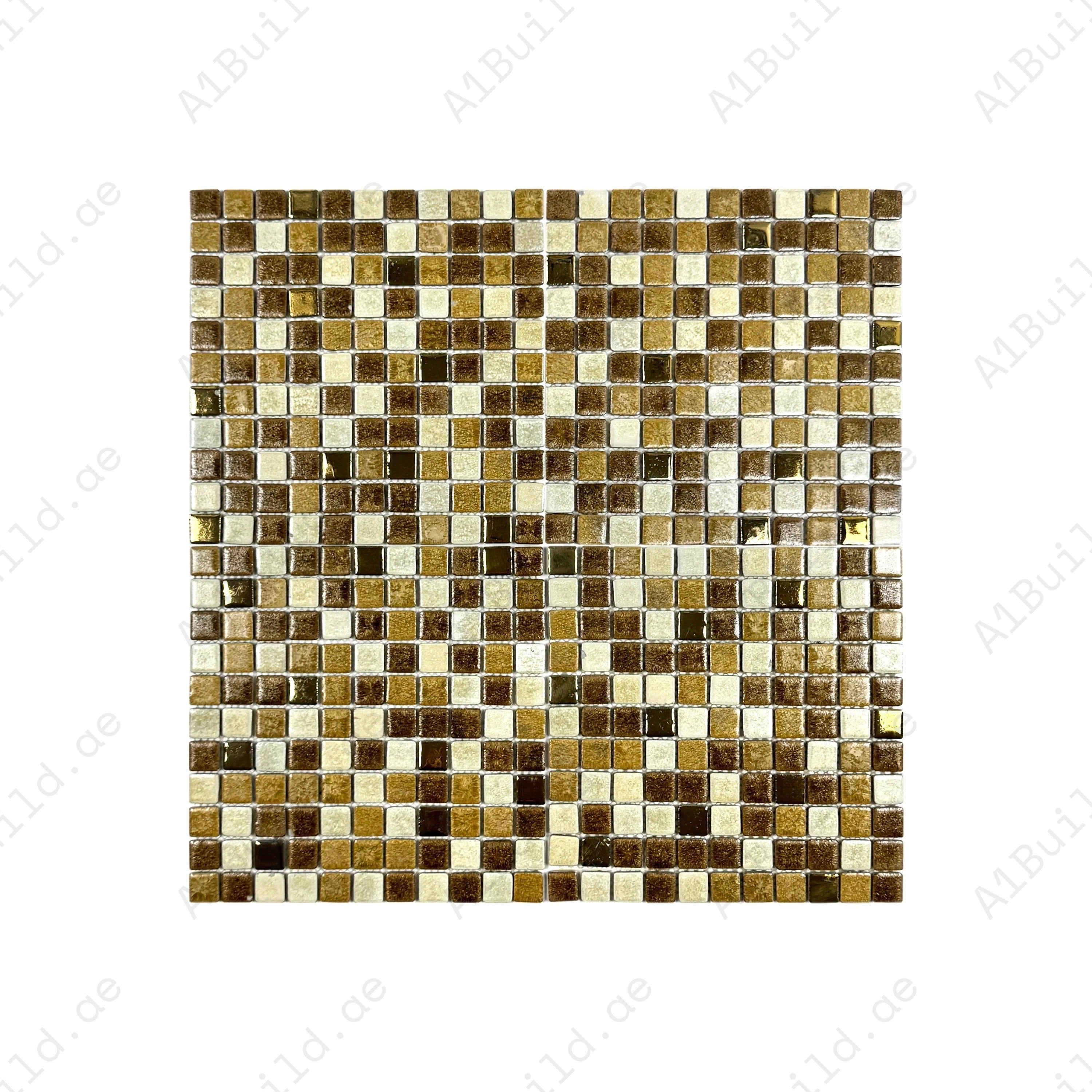 Stylish beige mixed porcelain mosaic with ice crack texture. Durable, slip-resistant, and ideal for walls, backsplashes, and decorative interior accents.