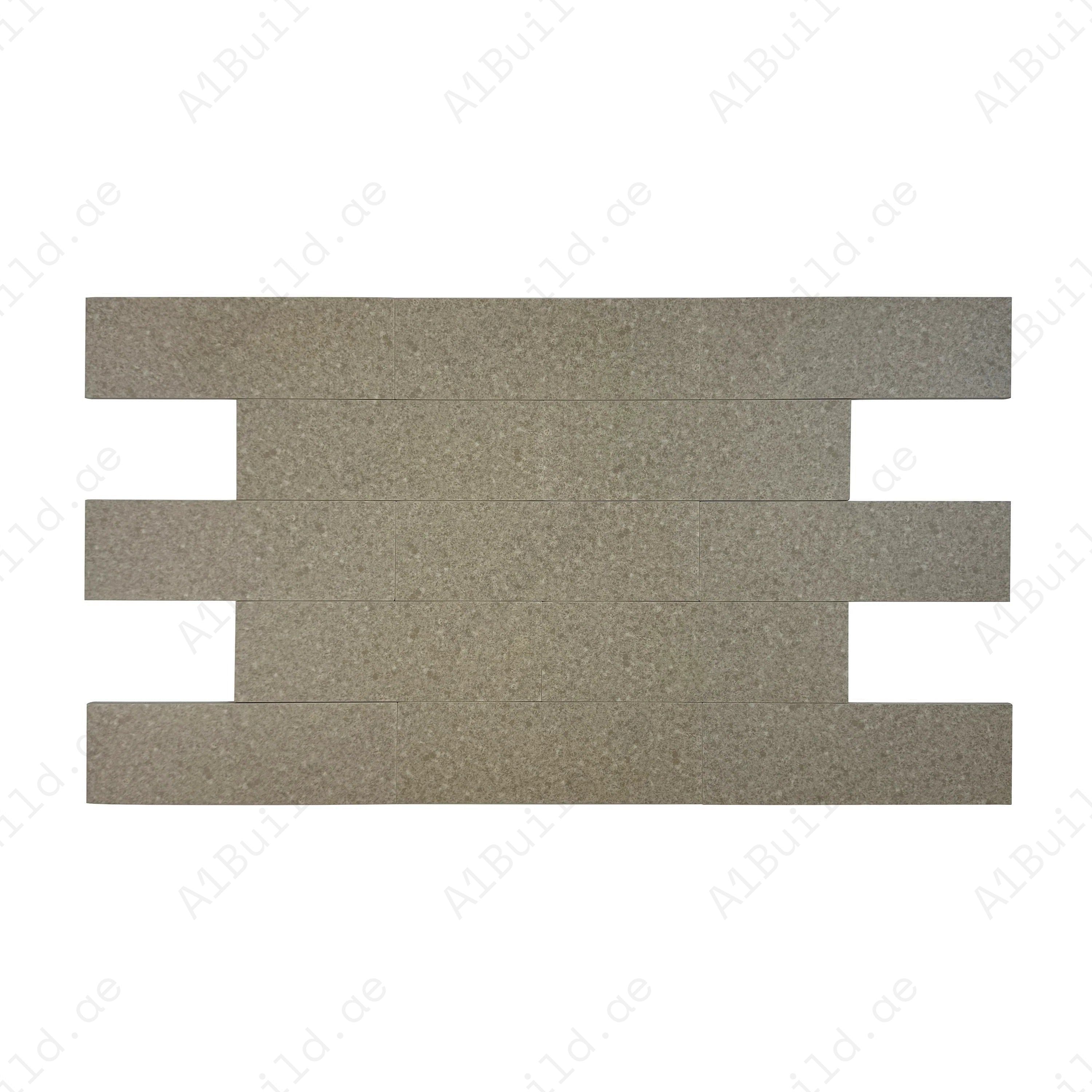 Sukabumi Dark Beige Matt Porcelain Tile 100x300mm. Durable, slip-resistant, UV stable & eco-friendly, perfect for luxury pools, spas & water features in Dubai.