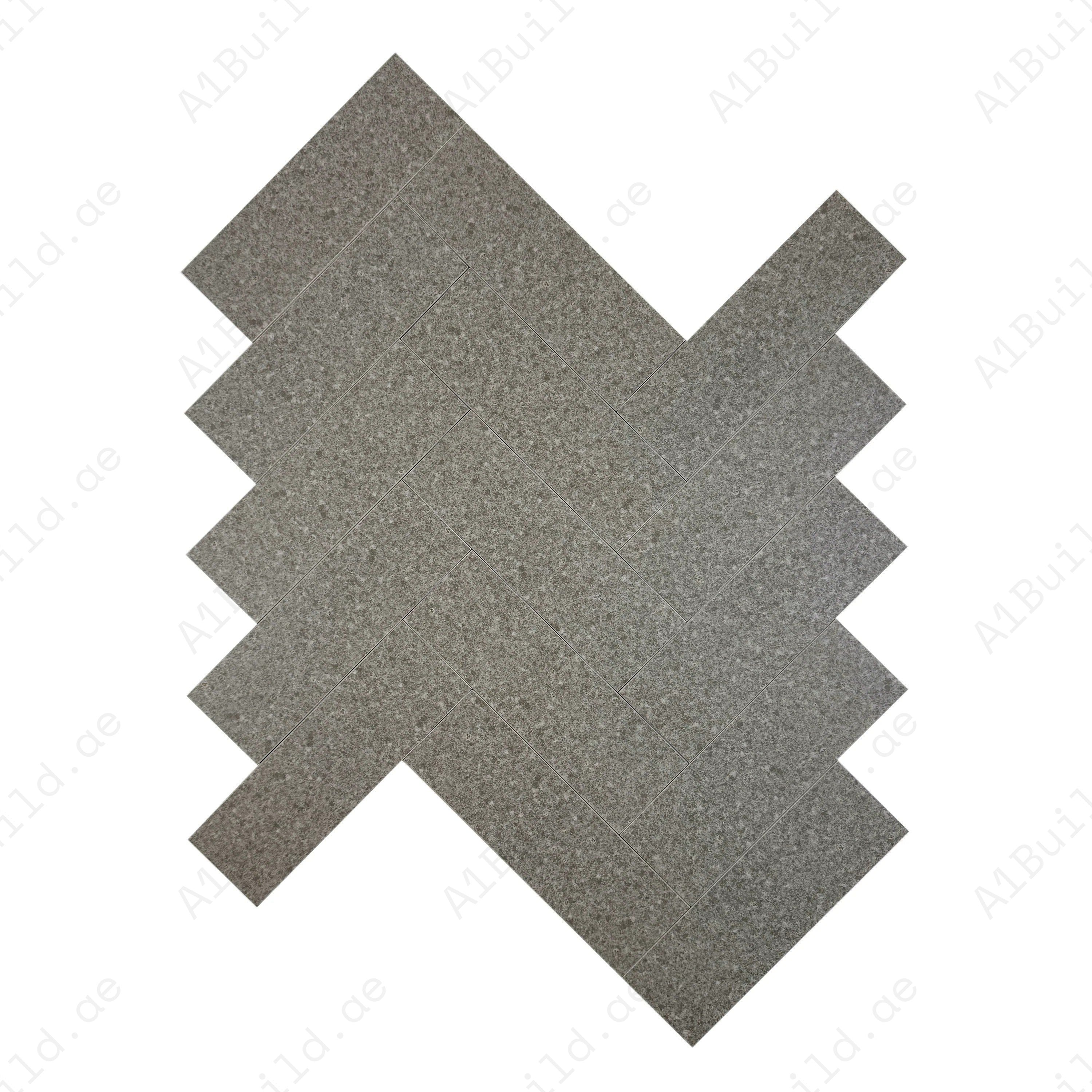 Sukabumi Dark Grey Matt Porcelain Tile 100x300mm. Durable, slip-resistant, UV stable & eco-friendly, perfect for luxury pools, spas & water features in Dubai.
